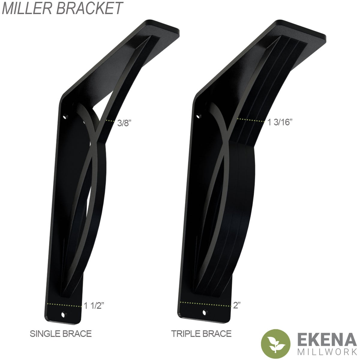 Ekena Millwork BKTM01X07X10SMI Mending-Plates-Brackets-Braces - View #2