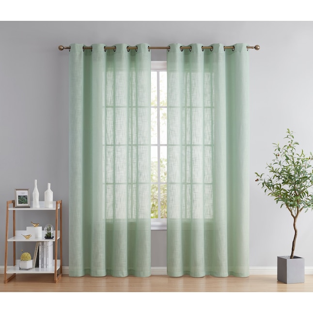 Semi Sheer Grommet Curtain Panel Pair