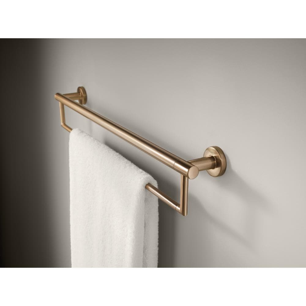 Delta Contemporary 24-in Champagne Bronze Wall Mount Grab Bar (300-lb ...