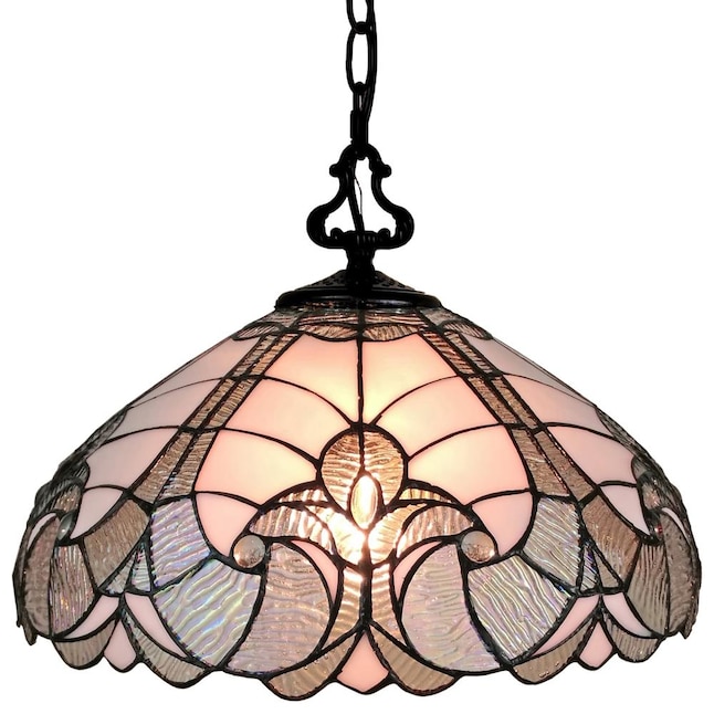 Amora Lighting 2 Light Multi Tiffany Stained Glass Dome Pendant In The Department At Com - Stained Glass Dome Ceiling Light