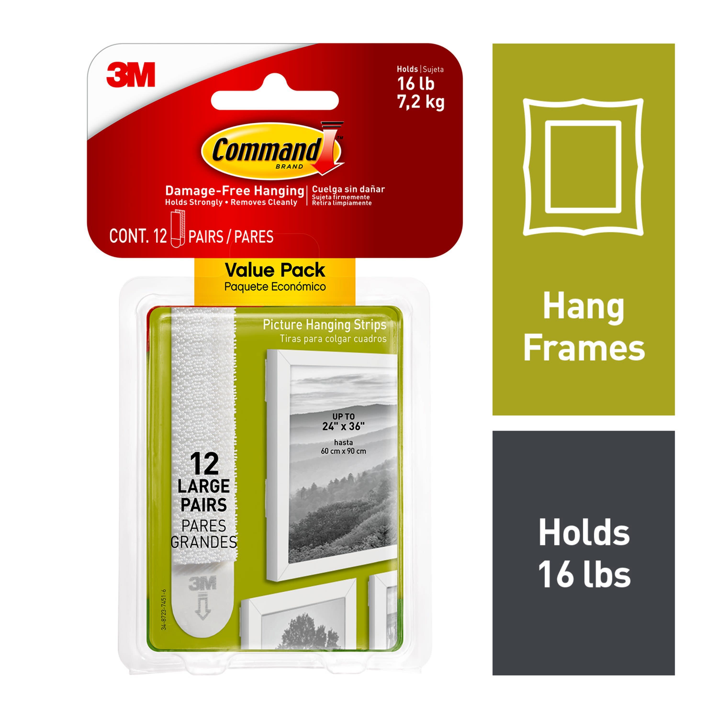 Command Picture Hanging Strips Large - mounting adhesive - white (pack of 1  - 17206-12ES - Tools 