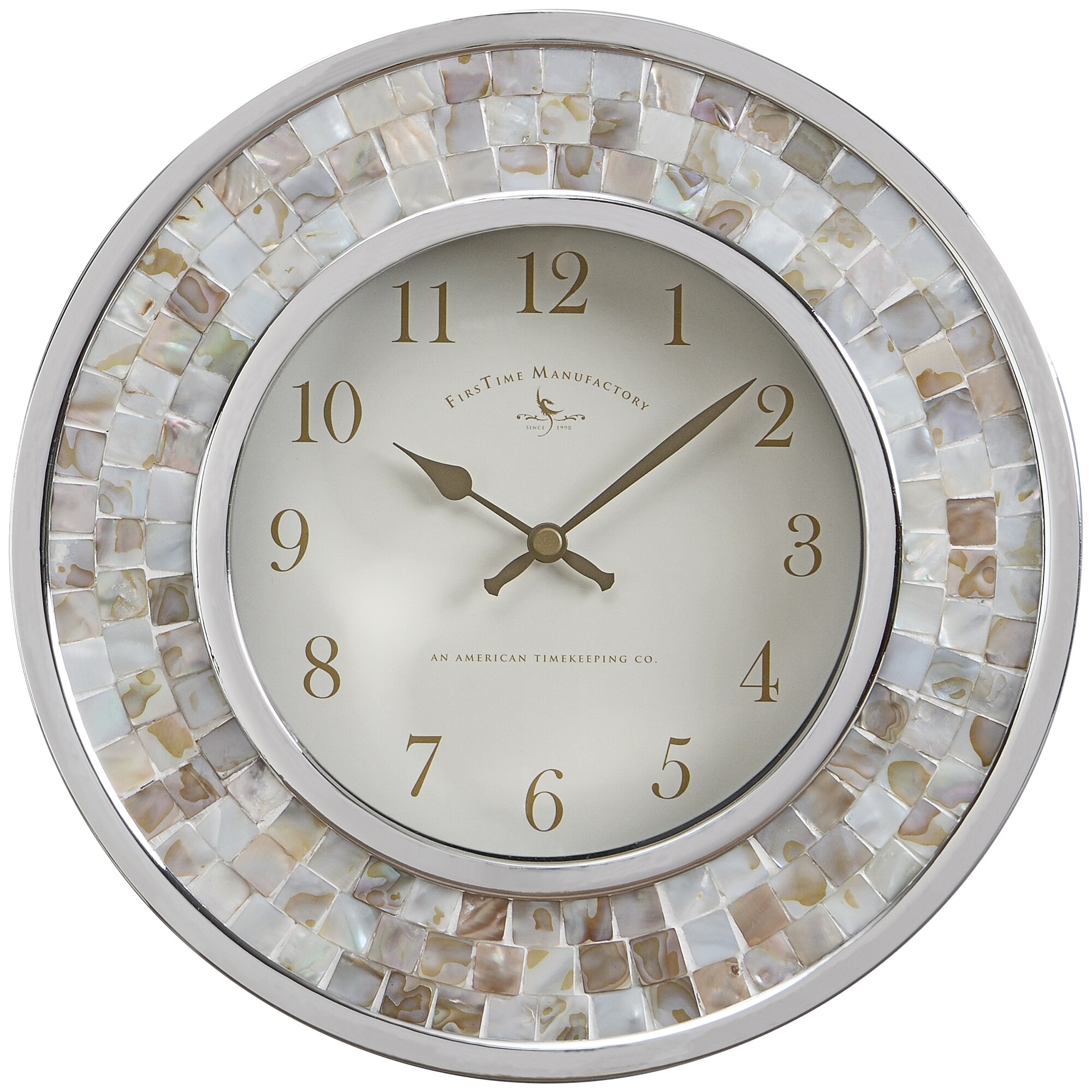 FirsTime Pearl Mosaic Wall Clock White