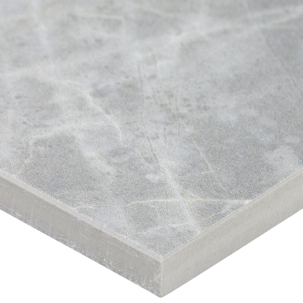 Grace 12" x 24" Matte Gray Porcelain Marble Look Tile