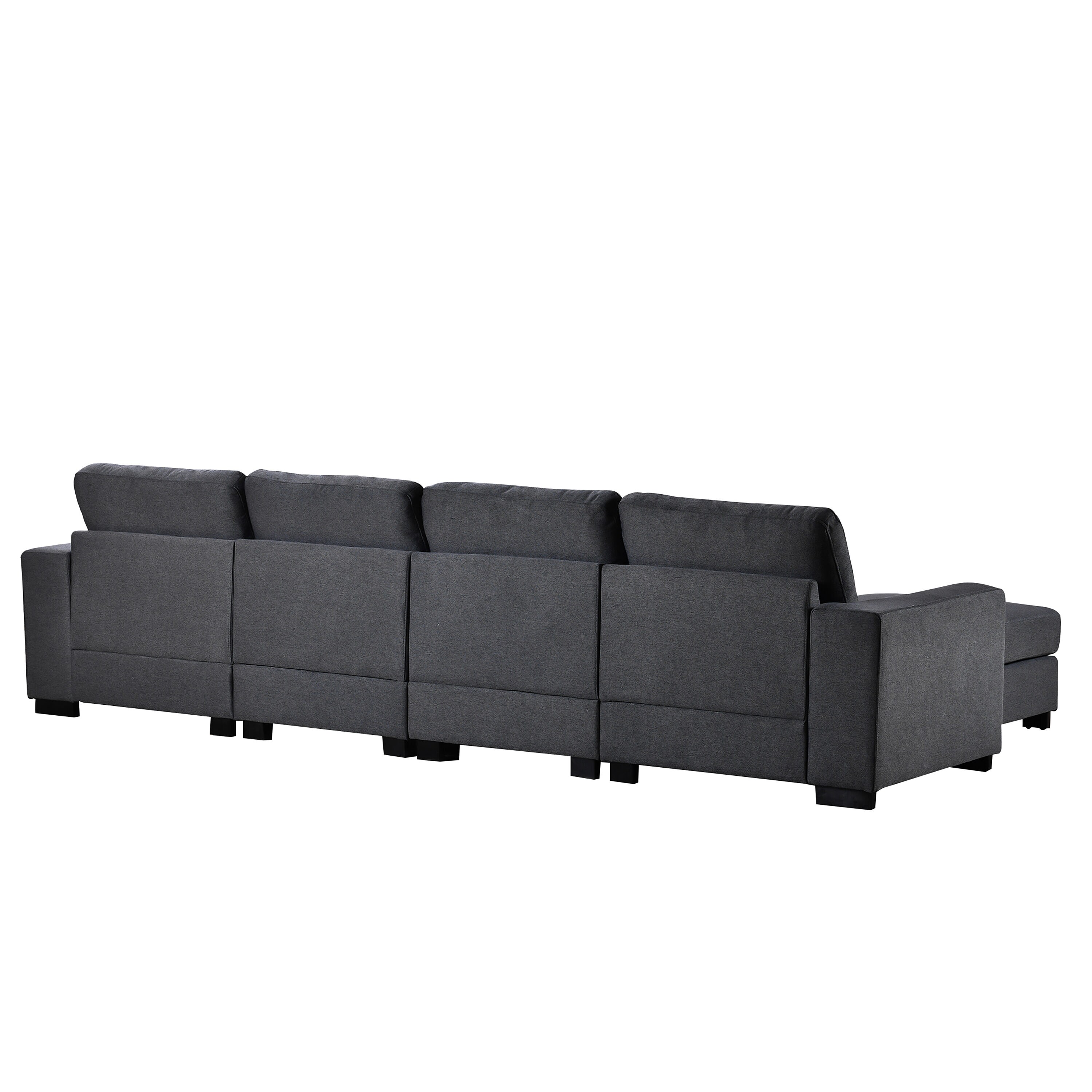 110.6 L-Shaped Sofa with Removable Ottomans and Comfort Lumbar Pillow,  Beige - ModernLuxe