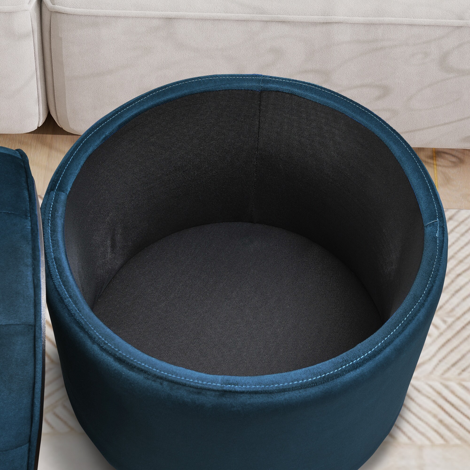 Hrinhom HC-D4117-DARK BLUE Indoor-Ottomans - View #7