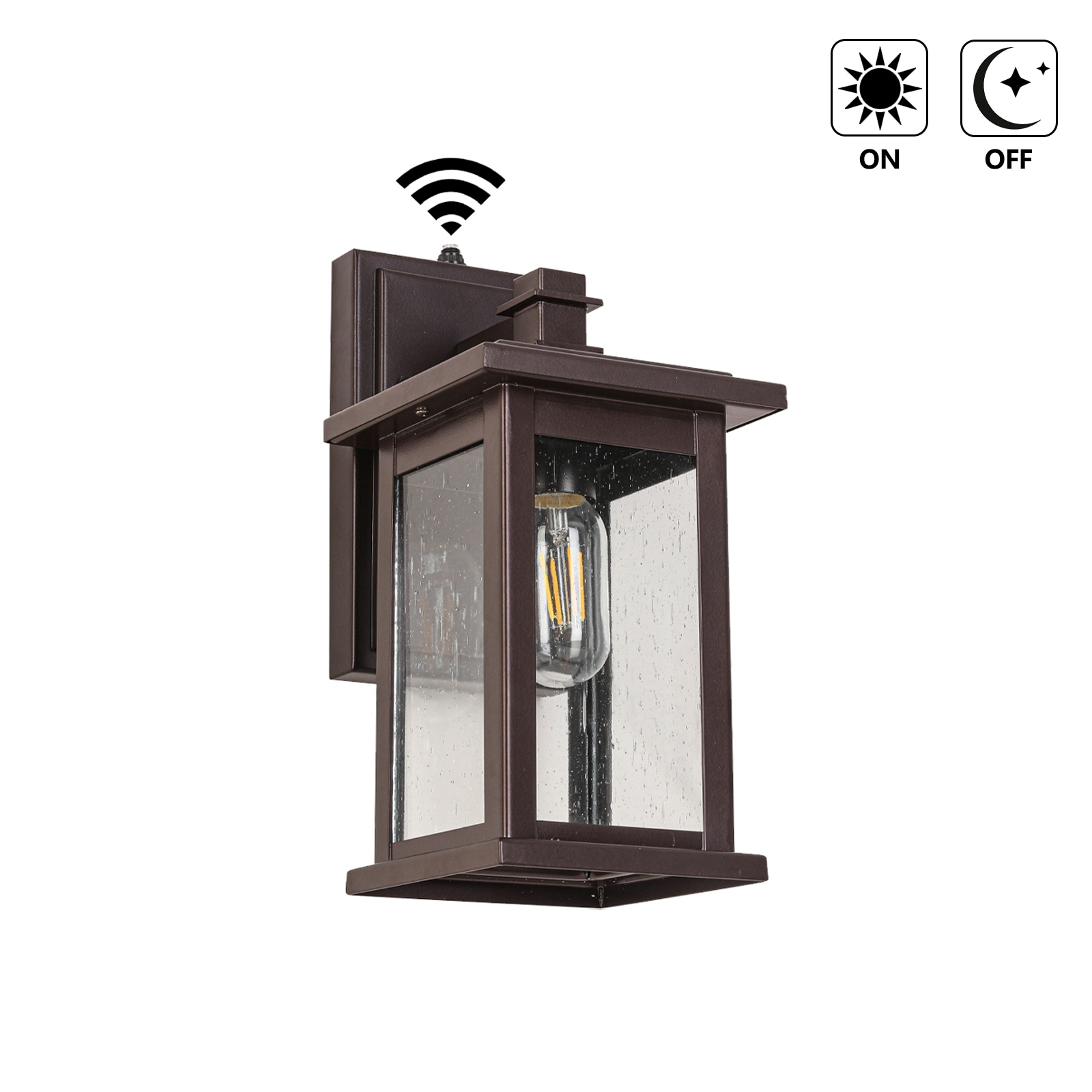 Flynama DBL-L-D0102HAEKGY Outdoor Wall Light 1 -Light 12.25-in H Oil-rubbed Bronze Hardwired Dusk to Dawn Outdoor Wall Light