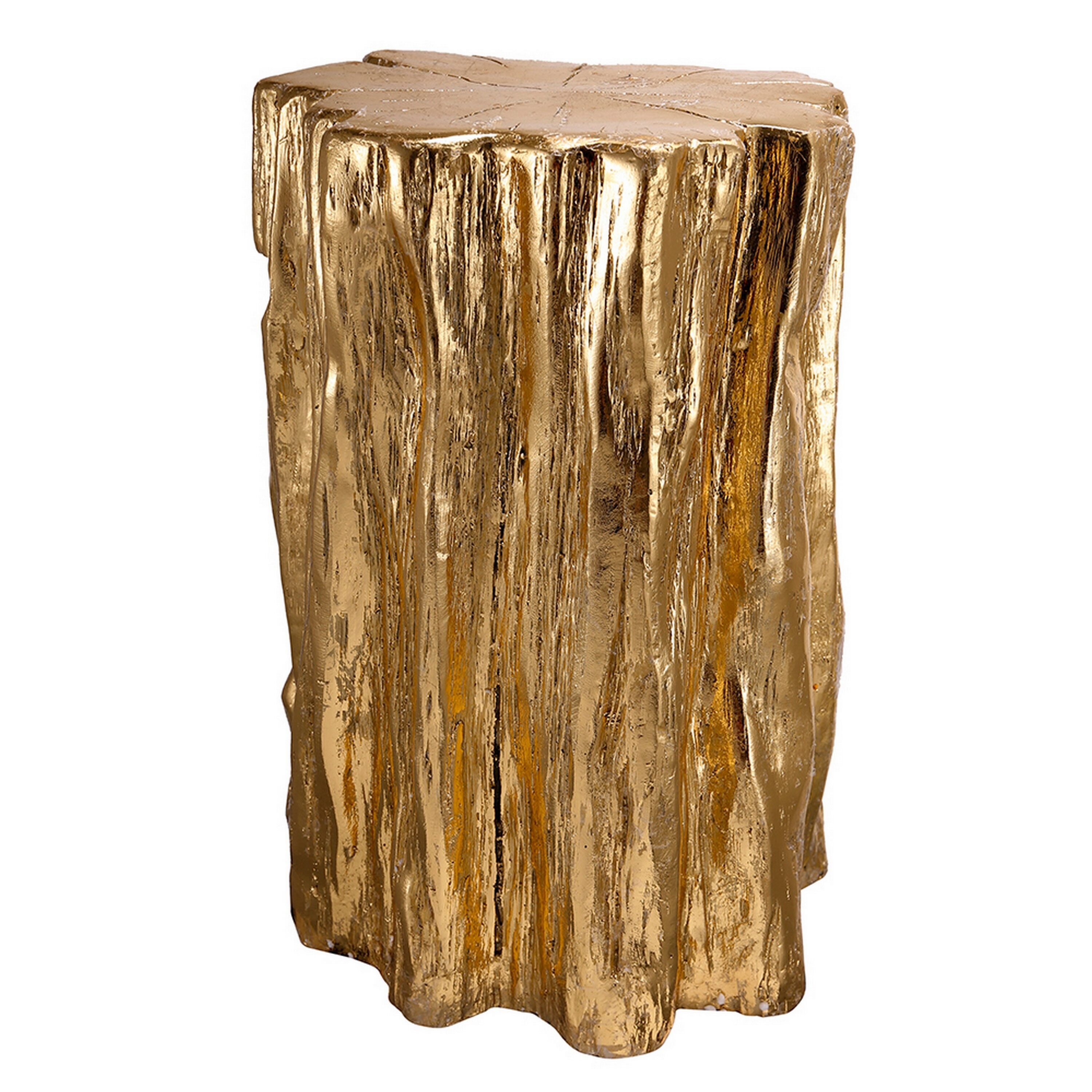 Benzara BM311933 13-in W x 20-in H Gold Metal Round Modern End Table