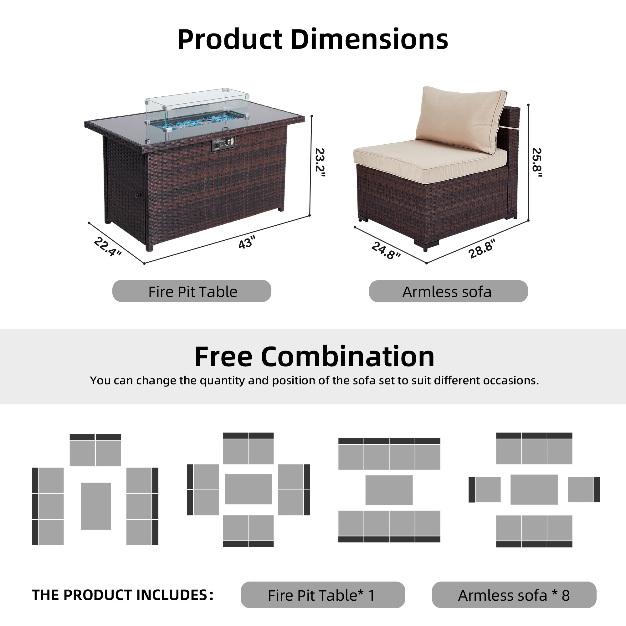 Patio Watcher TBSF-4C43BR-BE Patio-Conversation-Sets - View #3
