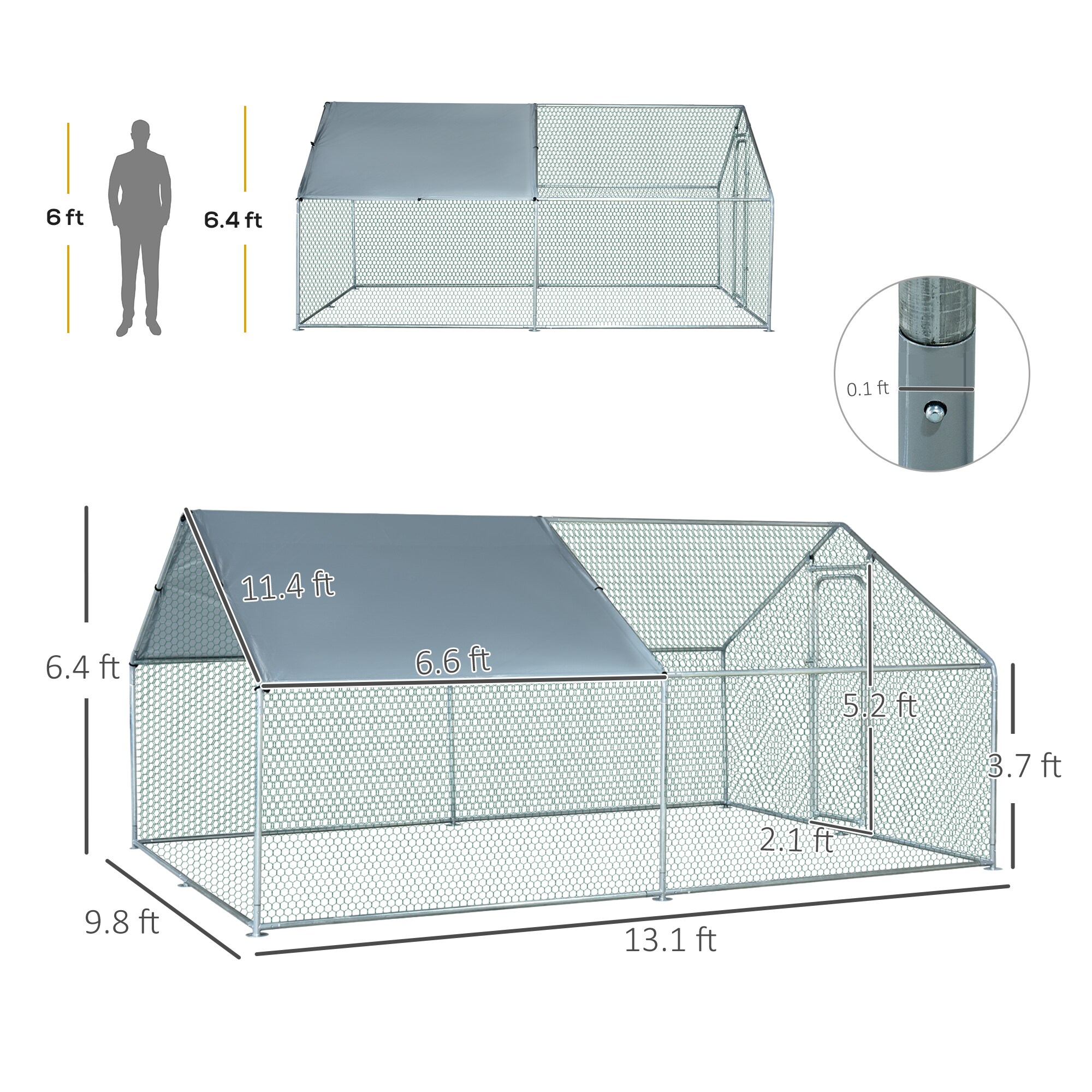 Maocao Hoom JL166432 Chicken-Coops-Rabbit-Hutches - View #2