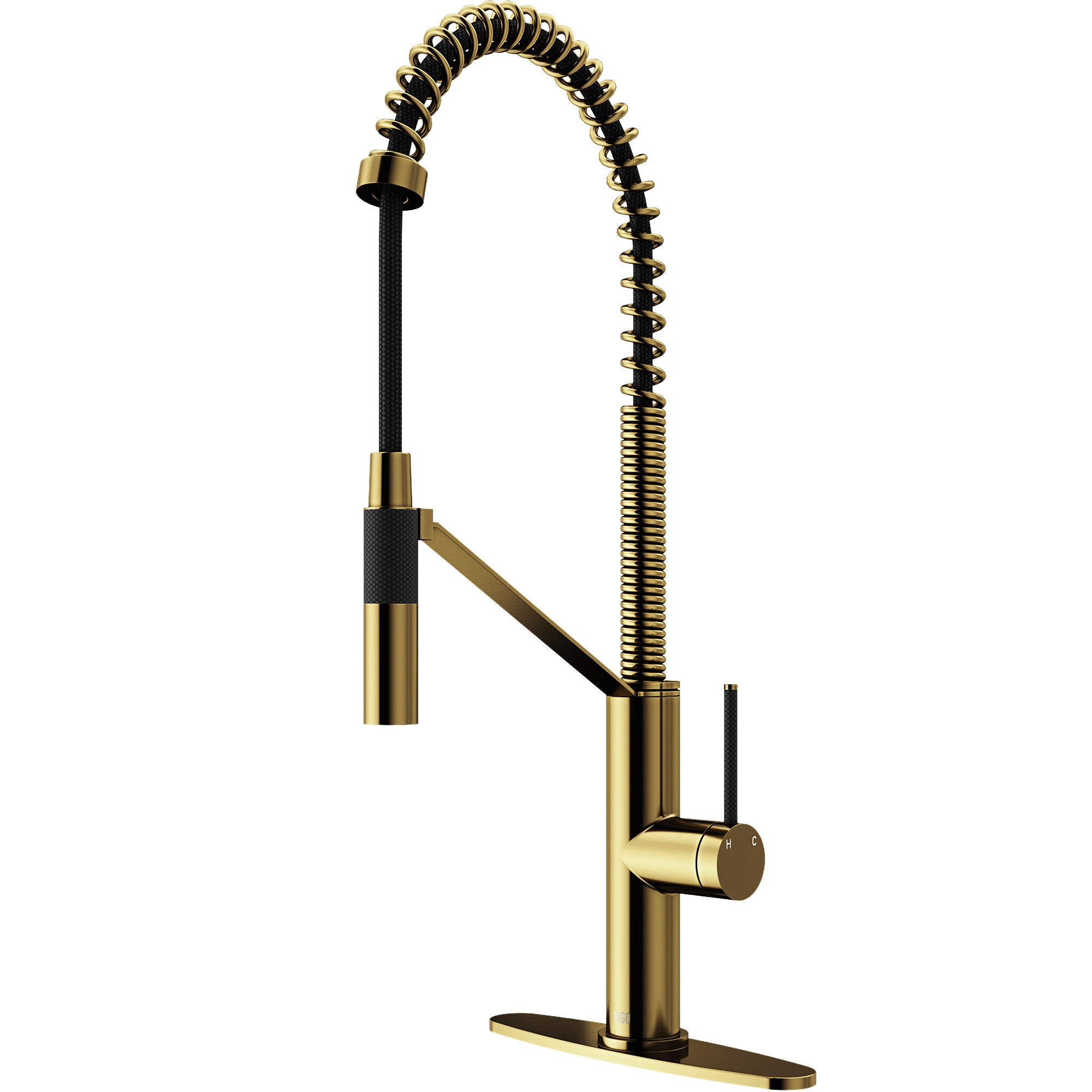 VIGO Livingston Matte Gold Single Handle Pull Down Kitchen Faucet With   14164815 