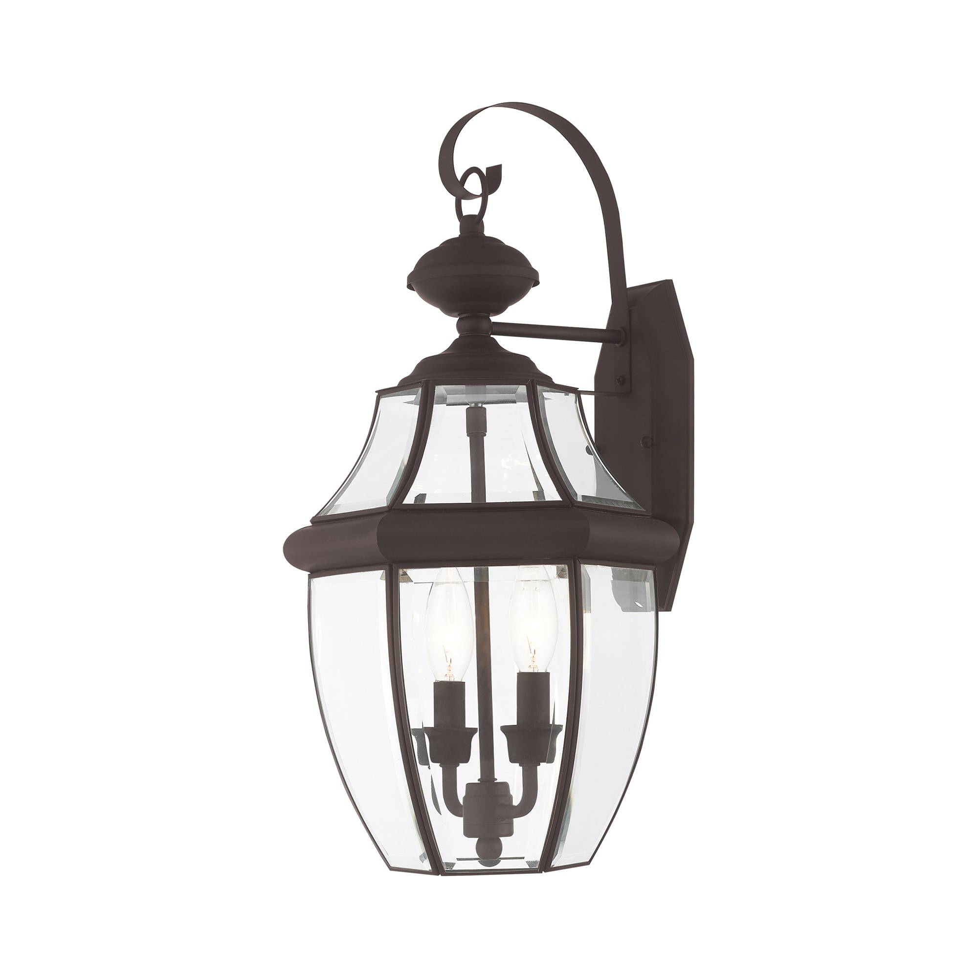 Livex Lighting 2251-07 Monterey 2 -Light 20.25-in H Matte Bronze Hardwired Outdoor Wall Light