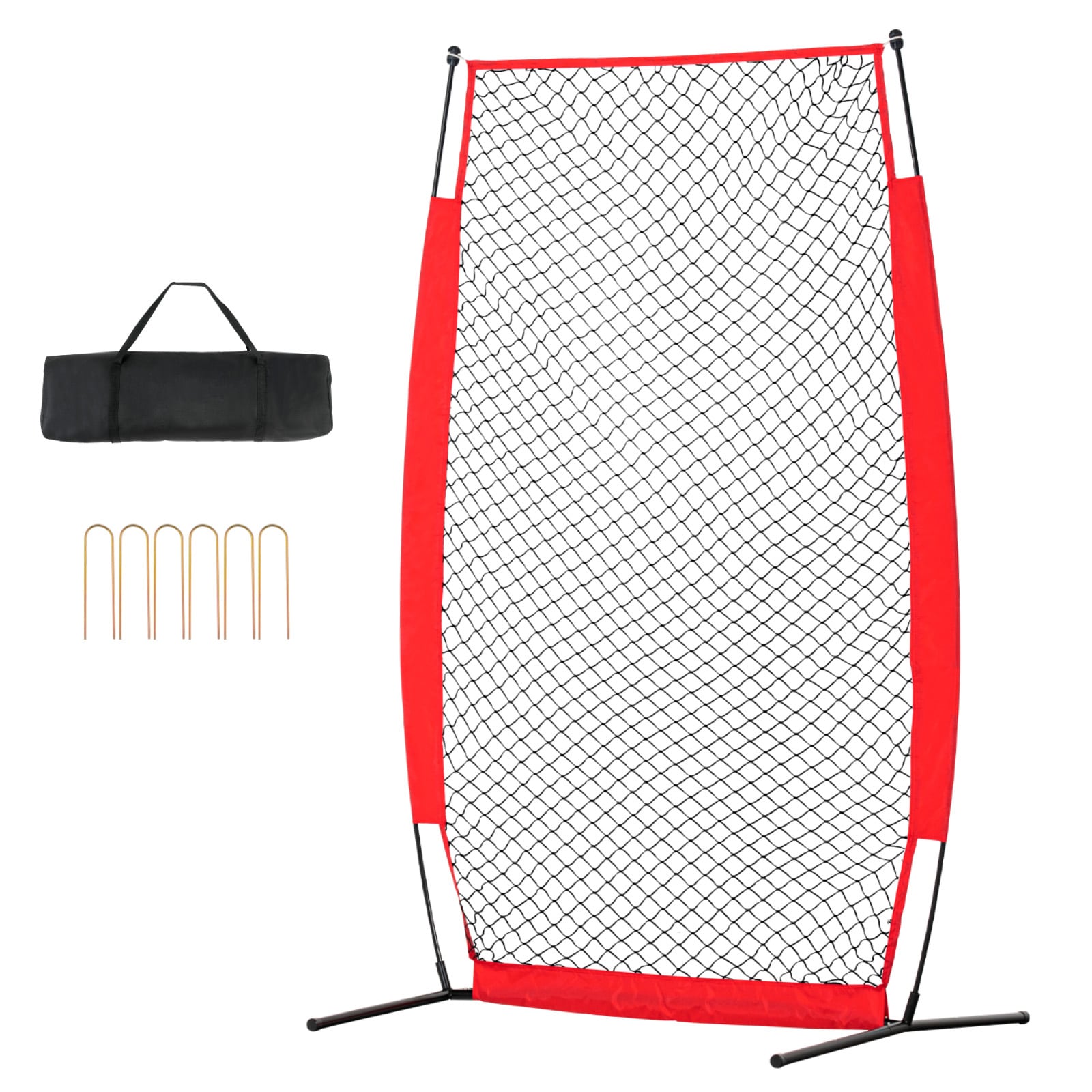 VEVOR SCTSBHWIXQX705190V0 I Screen Baseball for Batting Cage  7x4 ft Baseball and Softball Safety Screen  Body Protector Portable Batting Screen with Carry Bag and Ground Stakes  Baseball Pitching Net for Pitchers Protection