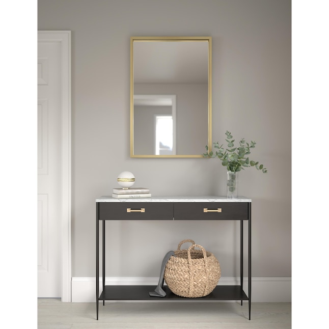 Delta Ready Reflections 24-in x 36-in Matte Gold Rectangular Framed ...