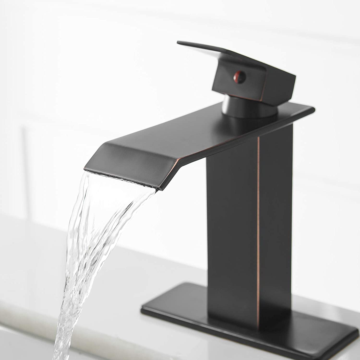 FRANSITON Waterfall Faucet Bathroom Faucet Single Handle One Hole Matte