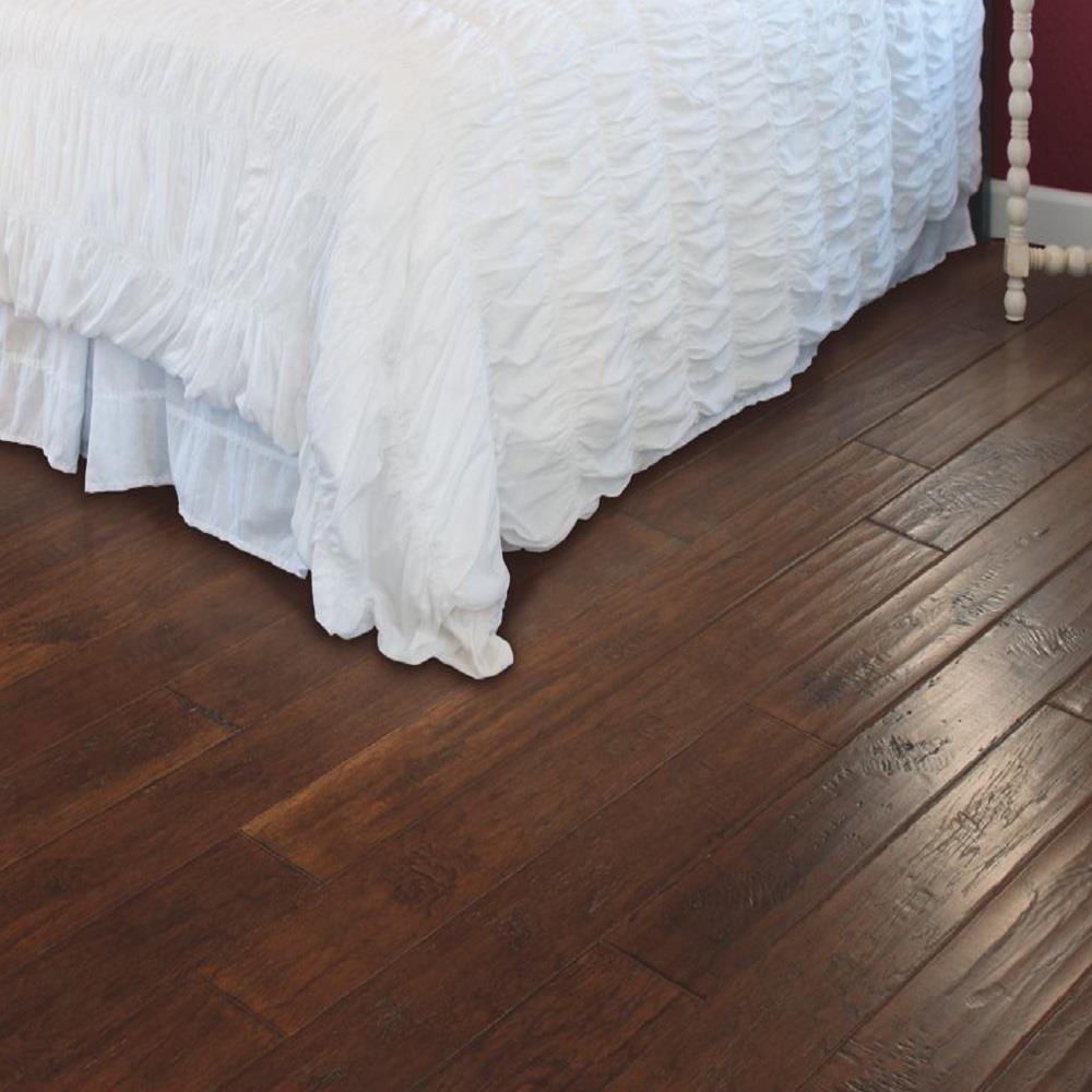 Mohawk Coffee Hickory 5-in W x 3/8-in T x Varying Length Handscraped  Engineered Hardwood Flooring (23-sq ft) at