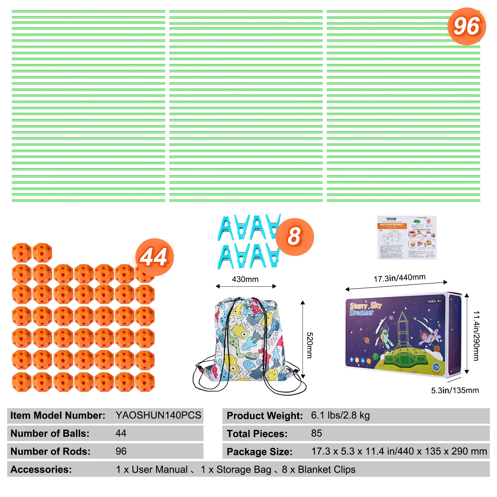 VEVOR BLJZTJCZK1401BKE9V0 Play-Toys - View #8