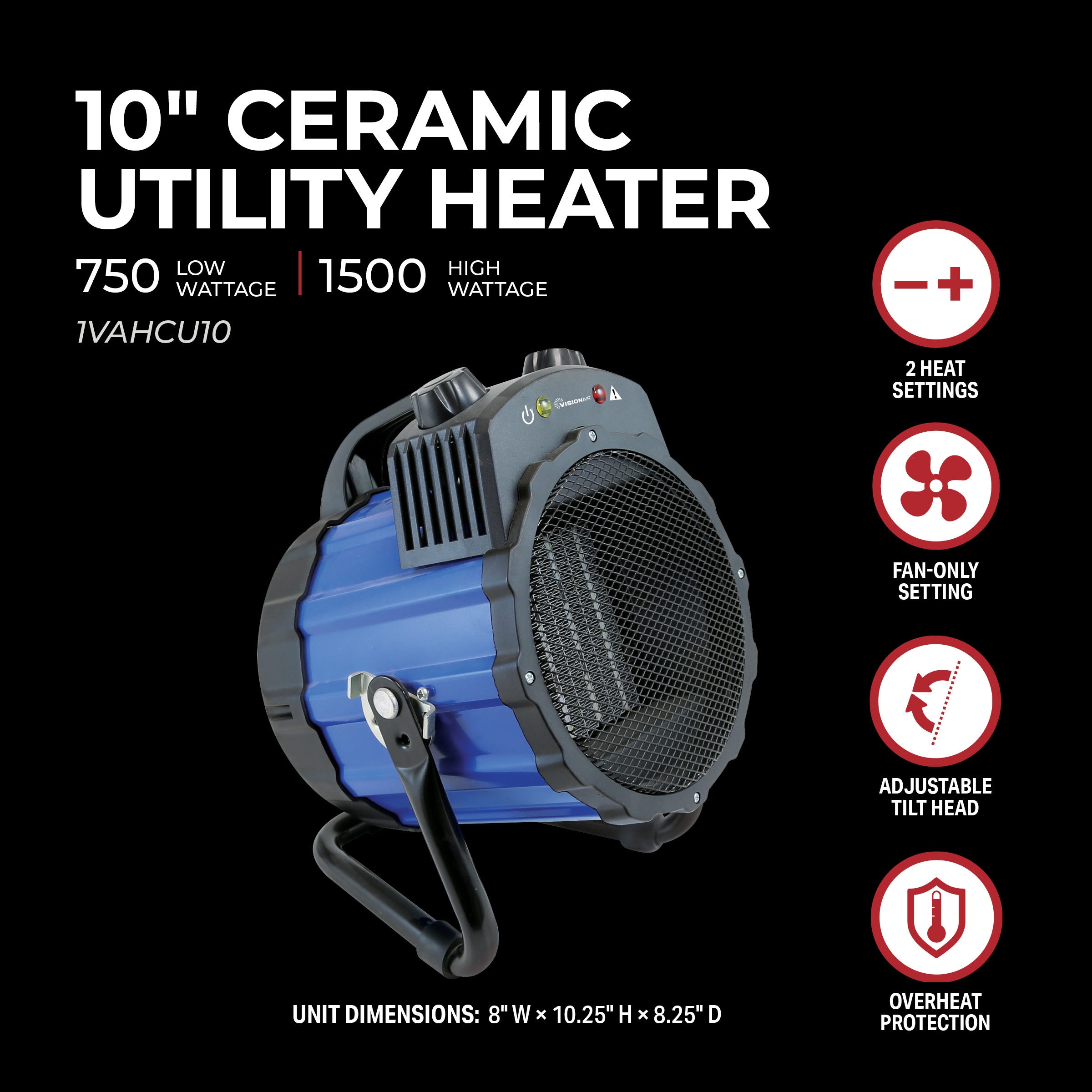 VisionAir 1VAHCU10 Portable-Electric-Heat - View #3