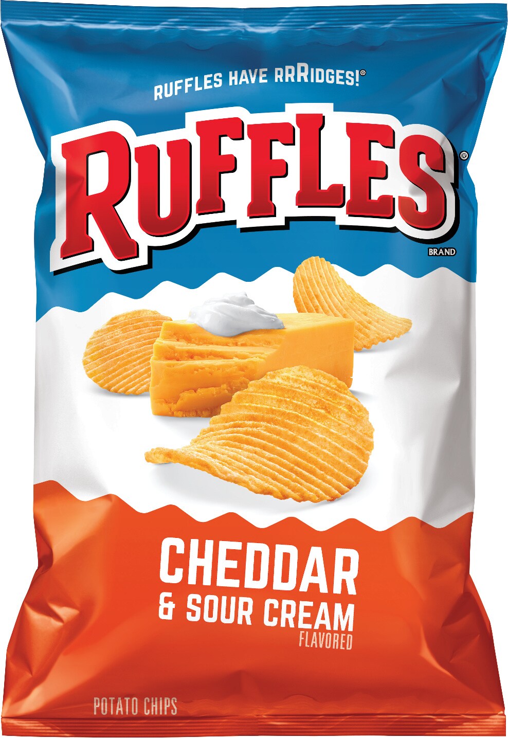 Ruffles Cheddar and Sour Cream Potato Chips/Snacks, 2.375 oz