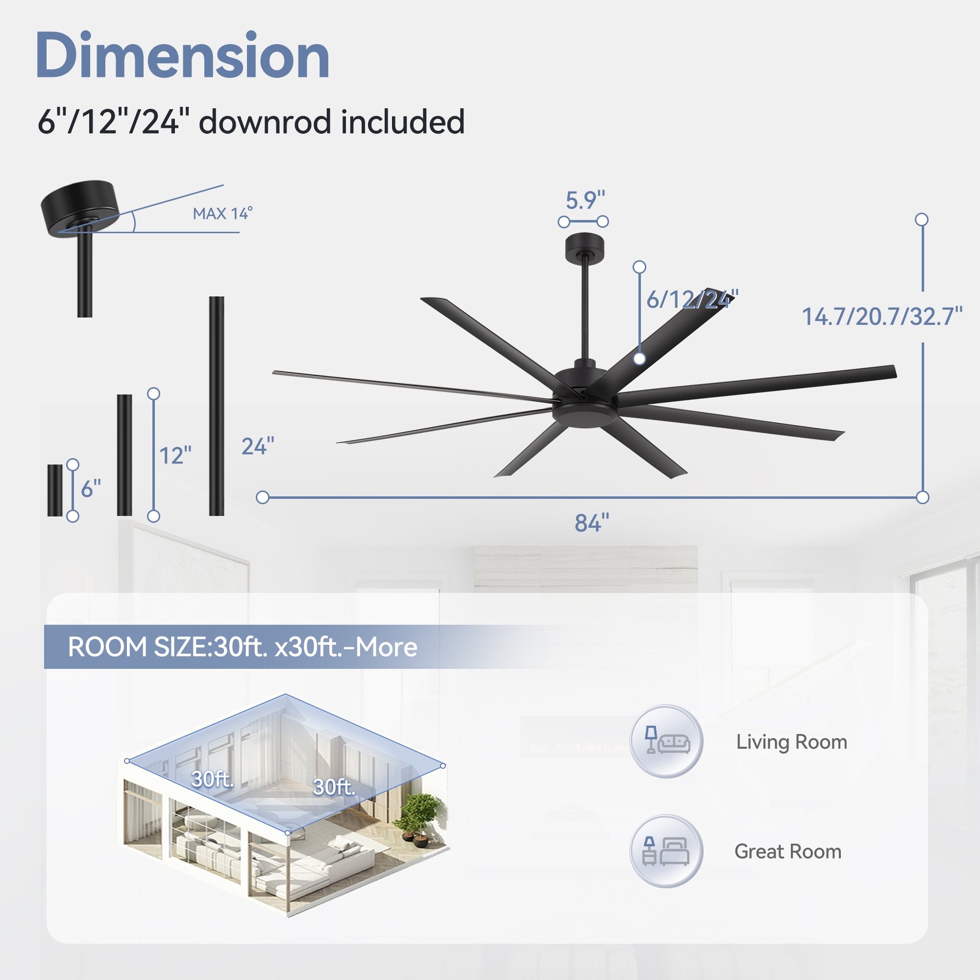 Breezary 35076-WG Ceiling-Fans - View #7