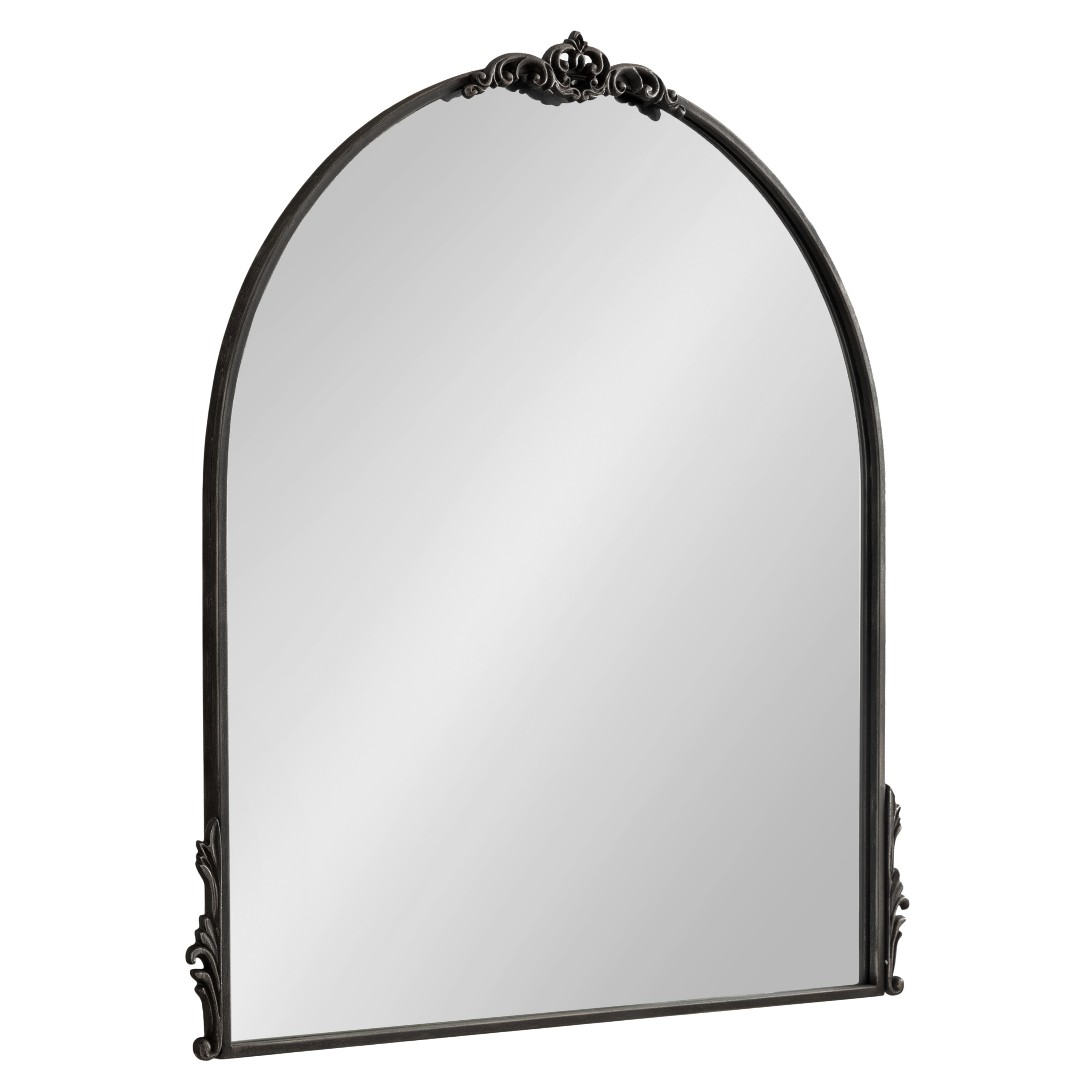 Kate and Laurel 224456 Myrcelle 30.00-in W x 32-in H Arch Black Framed Wall Mirror