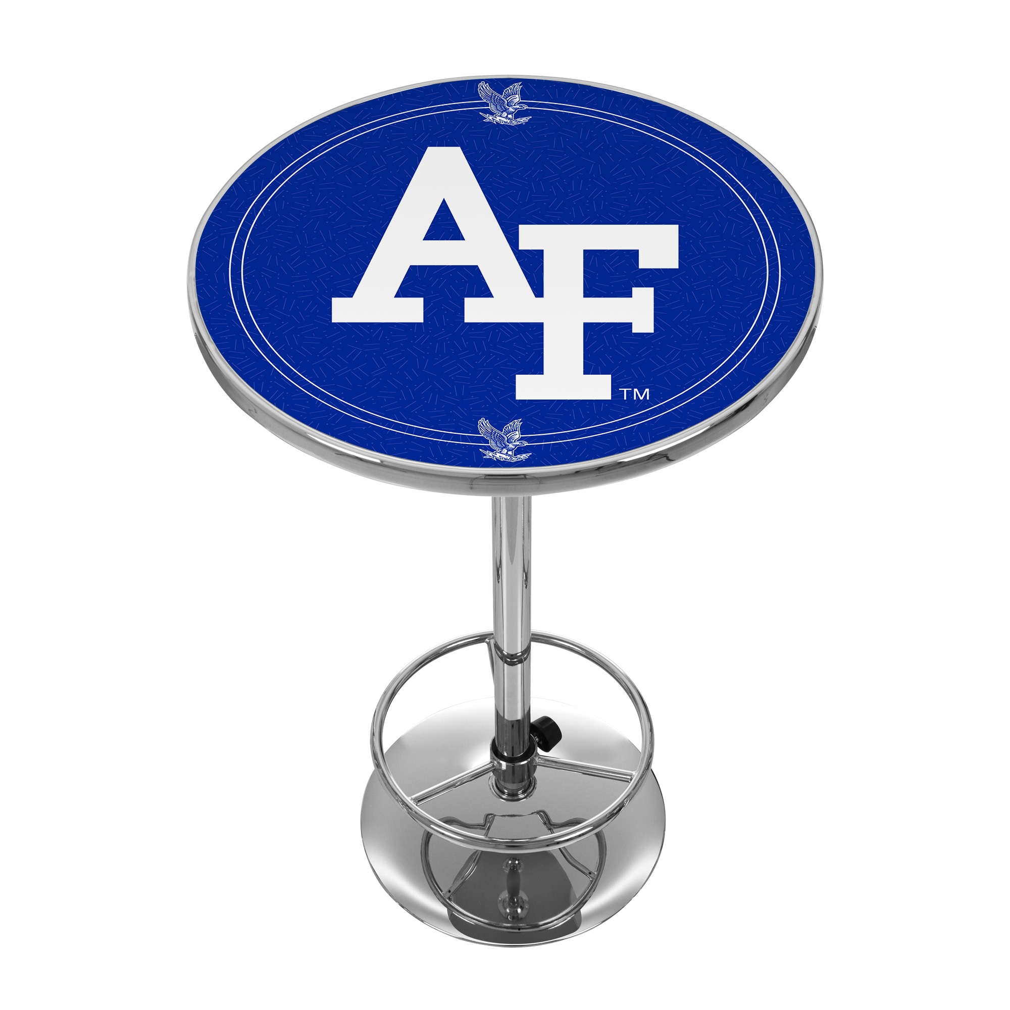 Trademark Gameroom CLC2000-AF Air Force Falcons Pub Tables Blue Round Traditional Bar Table, Composite with Metal Base