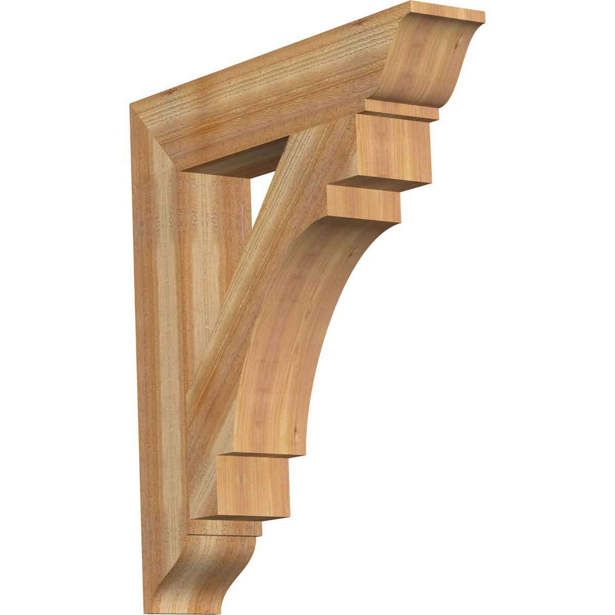 Ekena Millwork BKT06X32X36MRC01RWR Merced traditional rough sawn 6-in x 32-in x 36-in Western red cedar Brown Wood Standard bracket