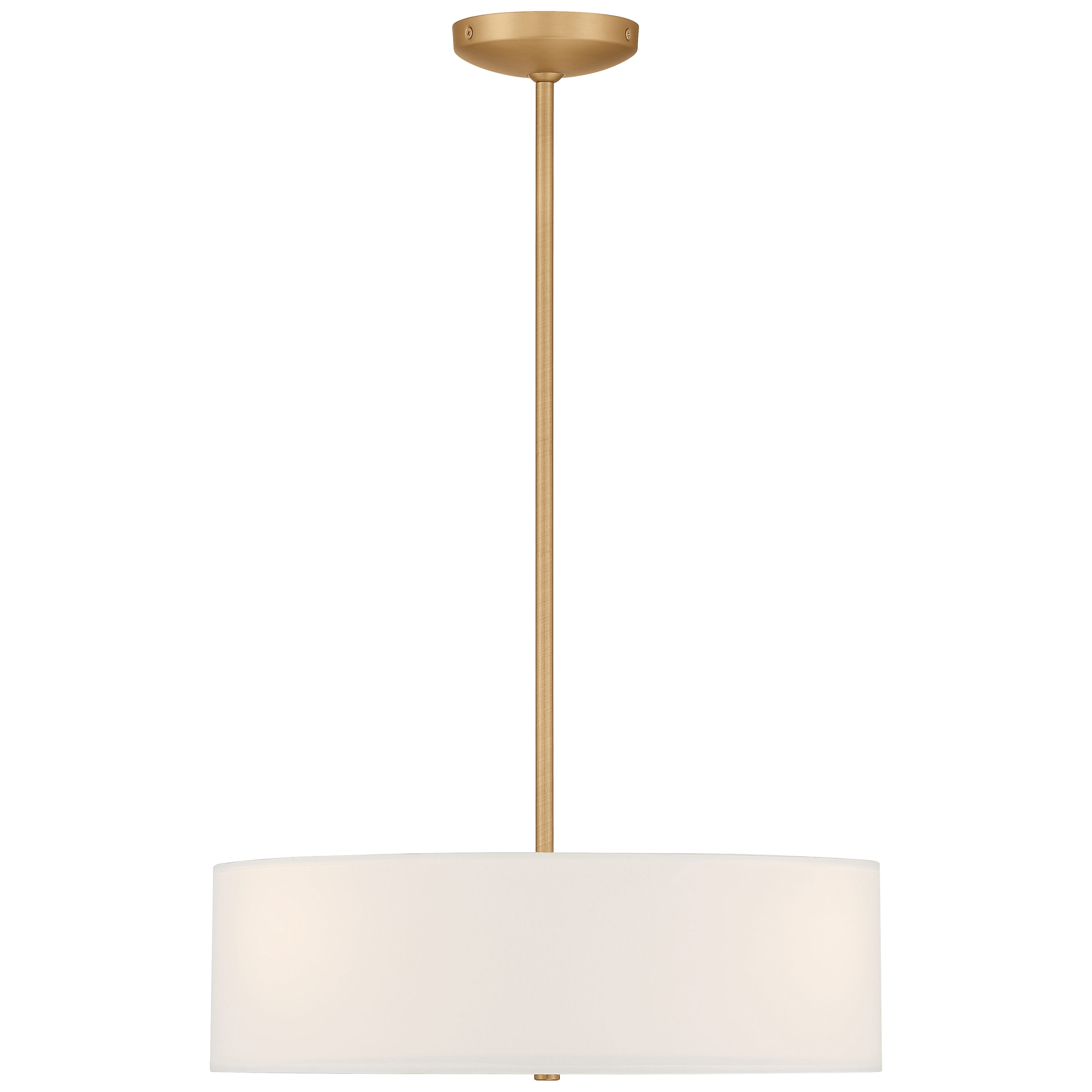 Antique Brushed Brass 18" LED Drum Ceiling Light - Transitional Design