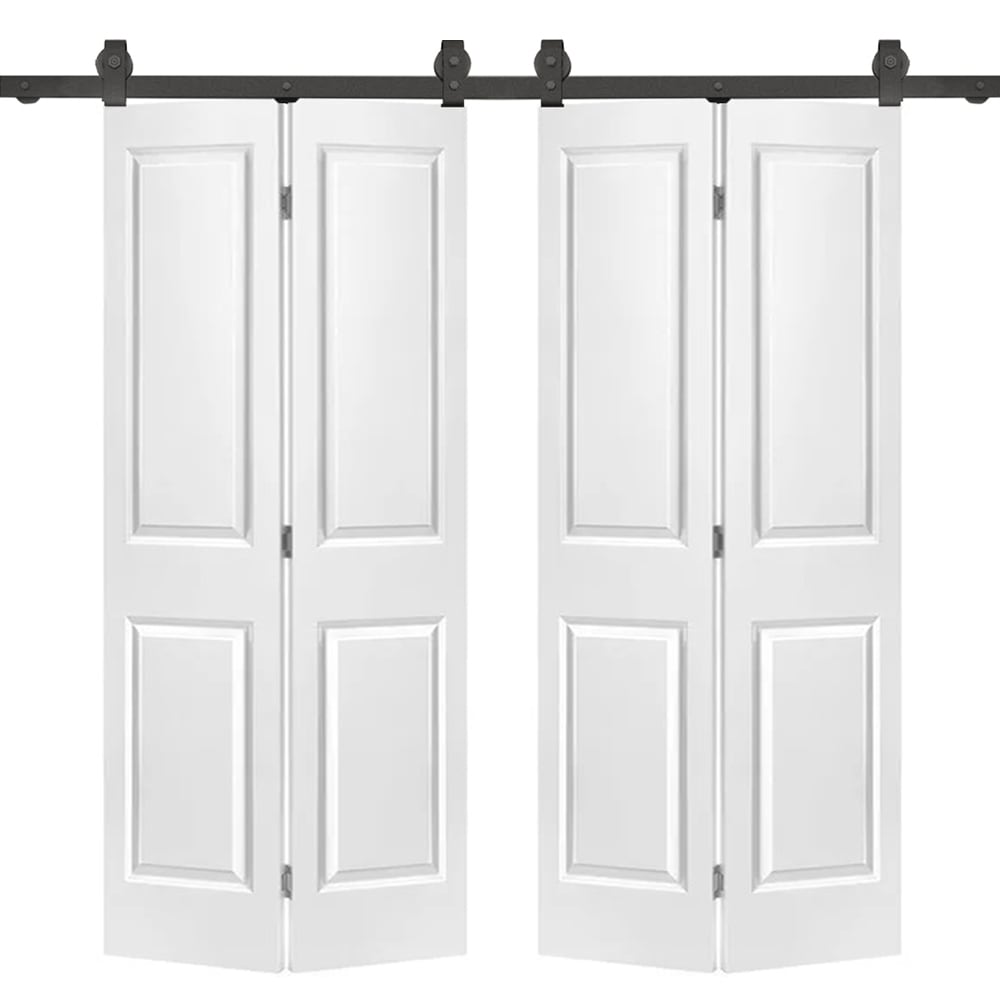 CALHOME 30-in x 80-in White Primed MDF Single Barn Door | PK-2PANEL-CB-30