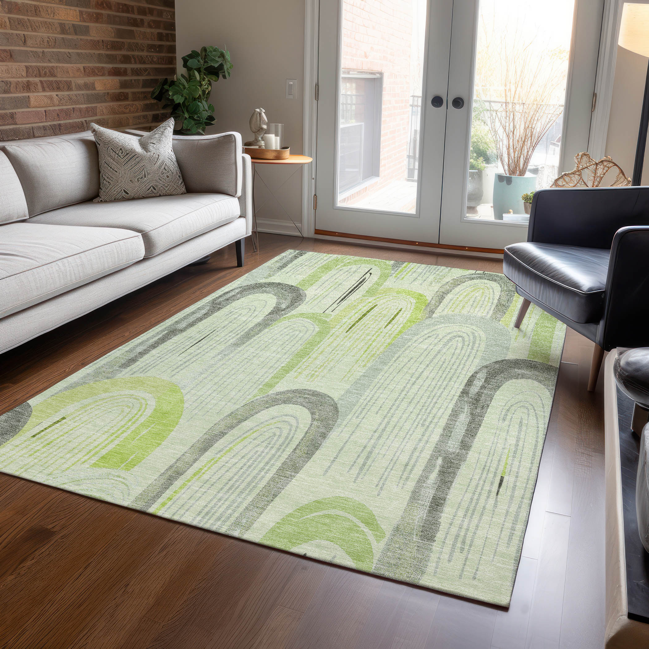 Addison Rugs ACN1588AL5X8 Chantille ACN1588AL 5 x 7 (ft) Polyester Aloe Rectangular Indoor/Outdoor Geometric Machine washable Area rug