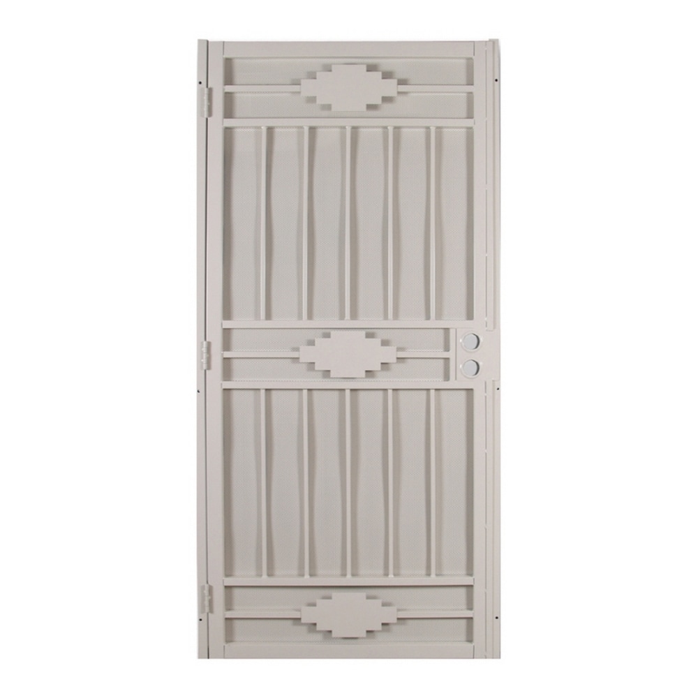 Cherokee 32-in x 81-in Almond Steel Surface Mount Security Door with Beige Screen in Off-White | - Gatehouse 91833081