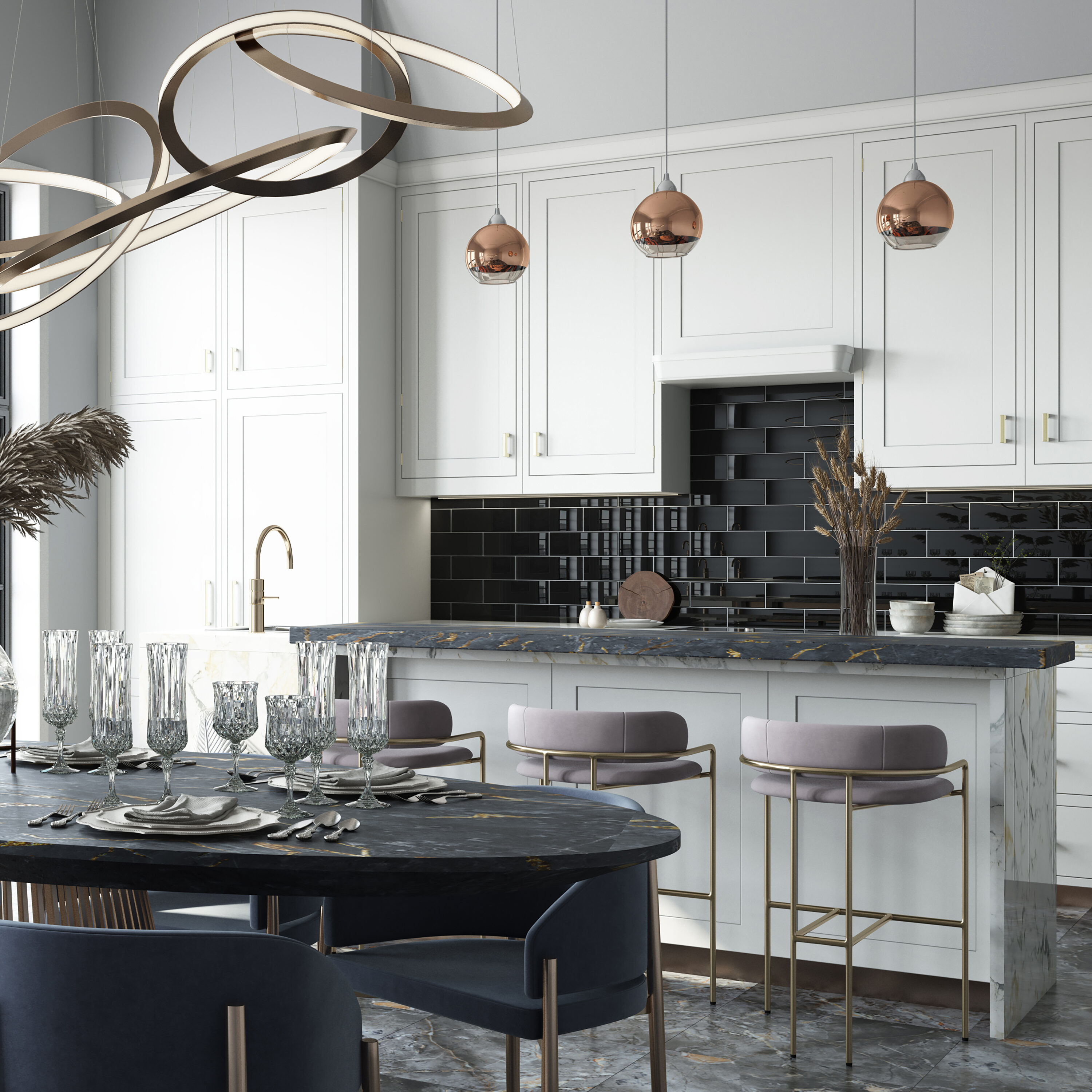 Black Glossy Glass Subway Wall Tile for Kitchen and Bathroom