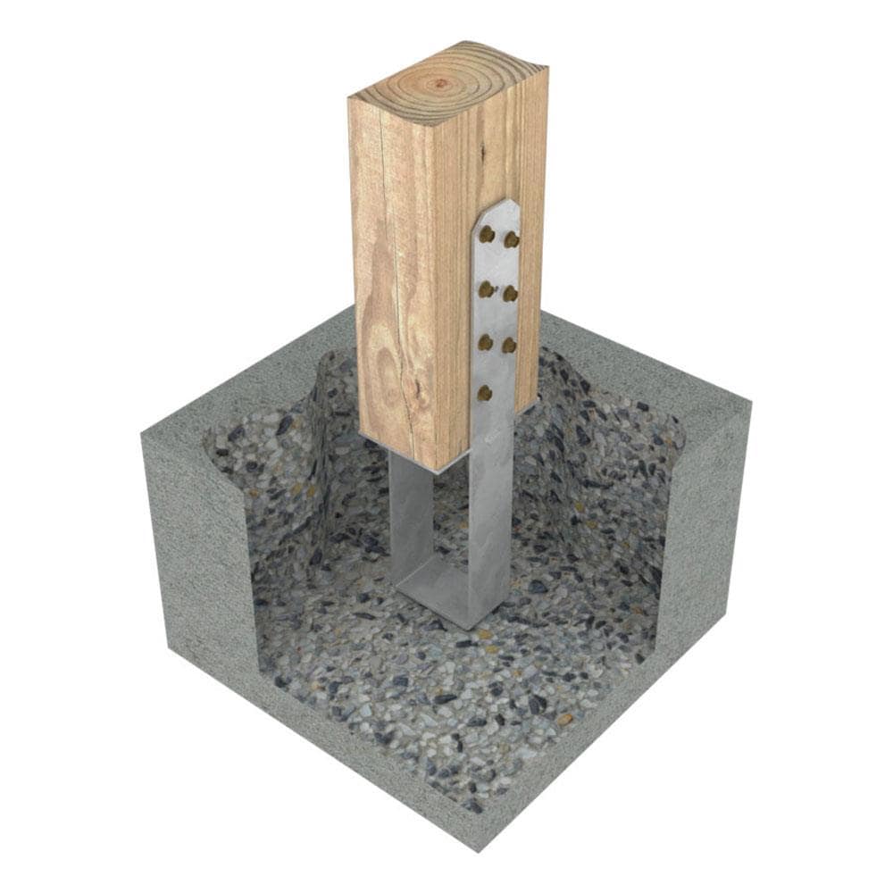 USP 4-in x 6-in G90 Galvanized Wood To Concrete (Cast In Place) Base in ...