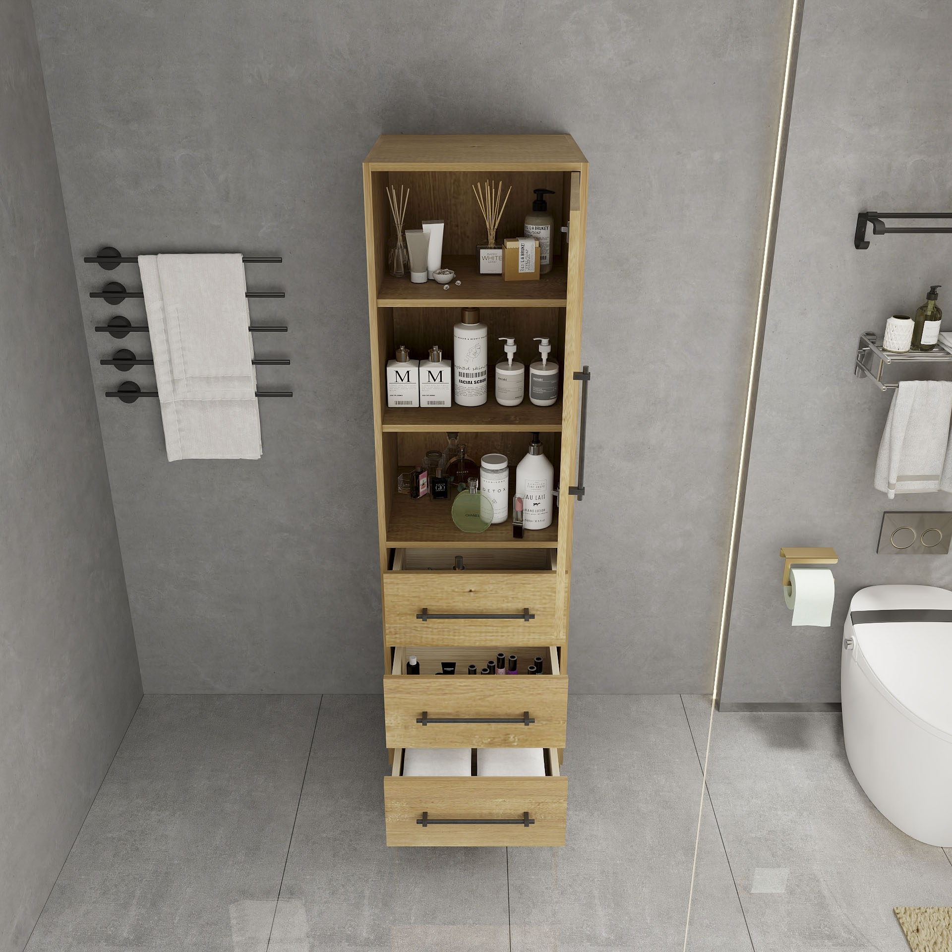 BV Better Vanity VICTORIAS72-OAK Bathroom-Wall-Cabinets - View #6