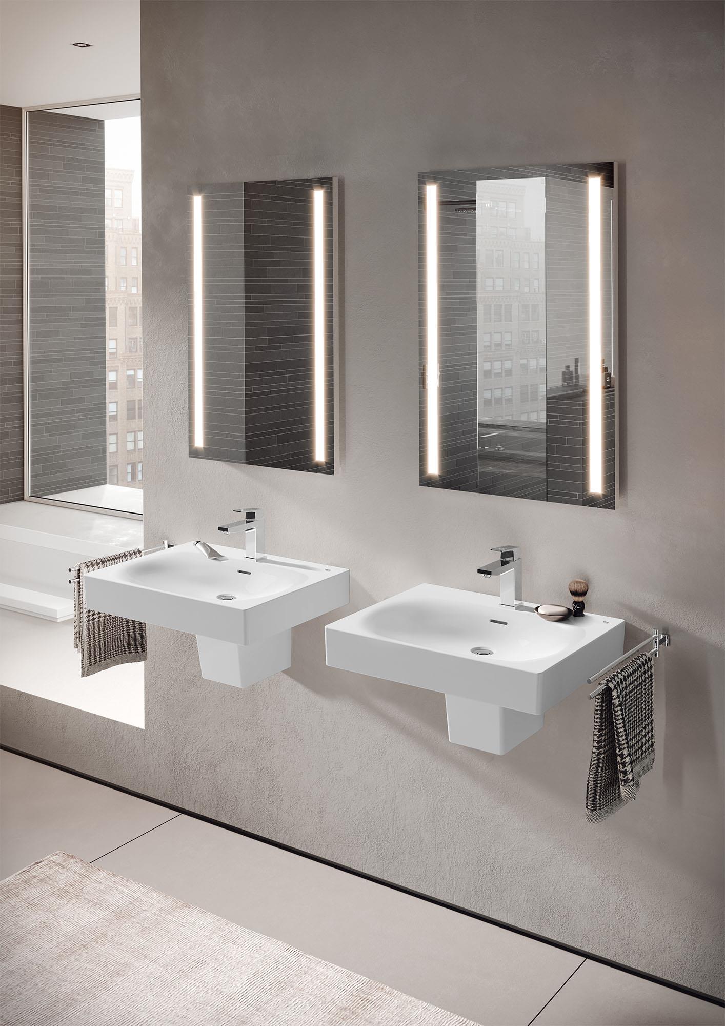Eurocube Alpine White 24" Ceramic Wall-Mount Bathroom Sink