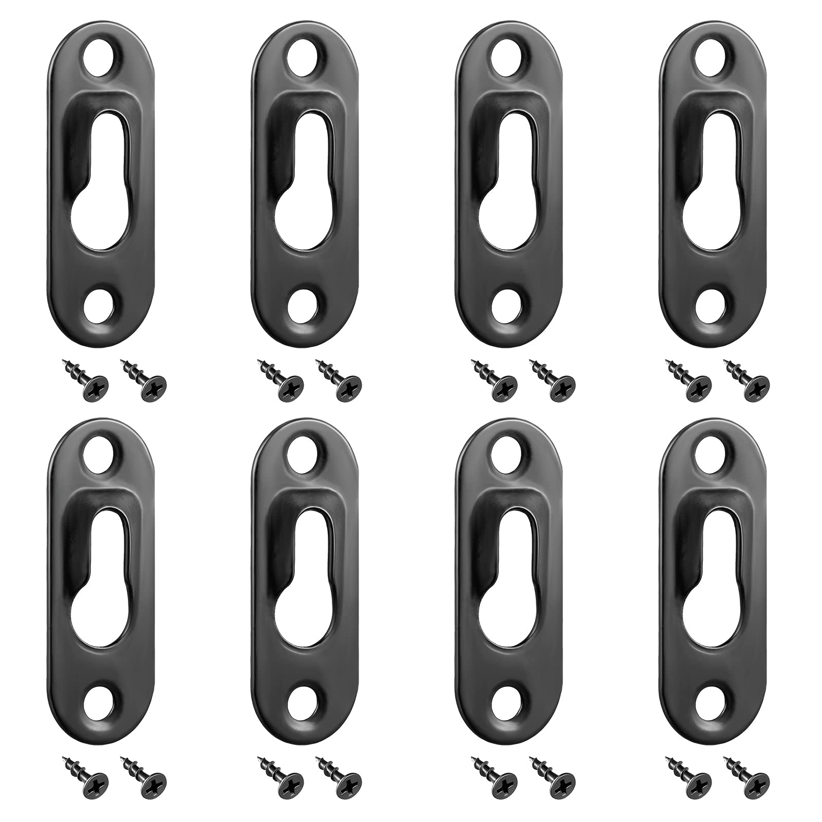 CYIKE -  40 Pieces Single Keyhole Picture Frame Hanger with 80 Pieces Screws Metal Keyhole Hangin...