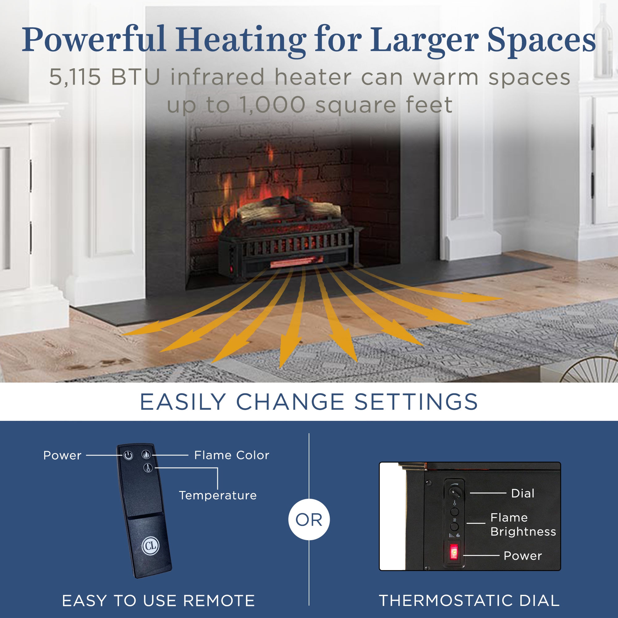 Country Living CL-LS-812-1-2 Electric-Fireplace-Logs - View #3