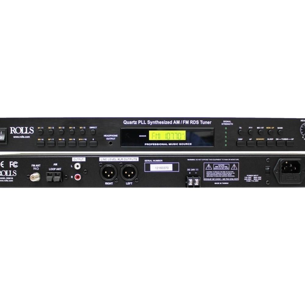Rolls TCNCD385439  RLS-RS81B Quartz PLL Synthesized AM and FM Tuner- Included Remote with Li-ion Battery