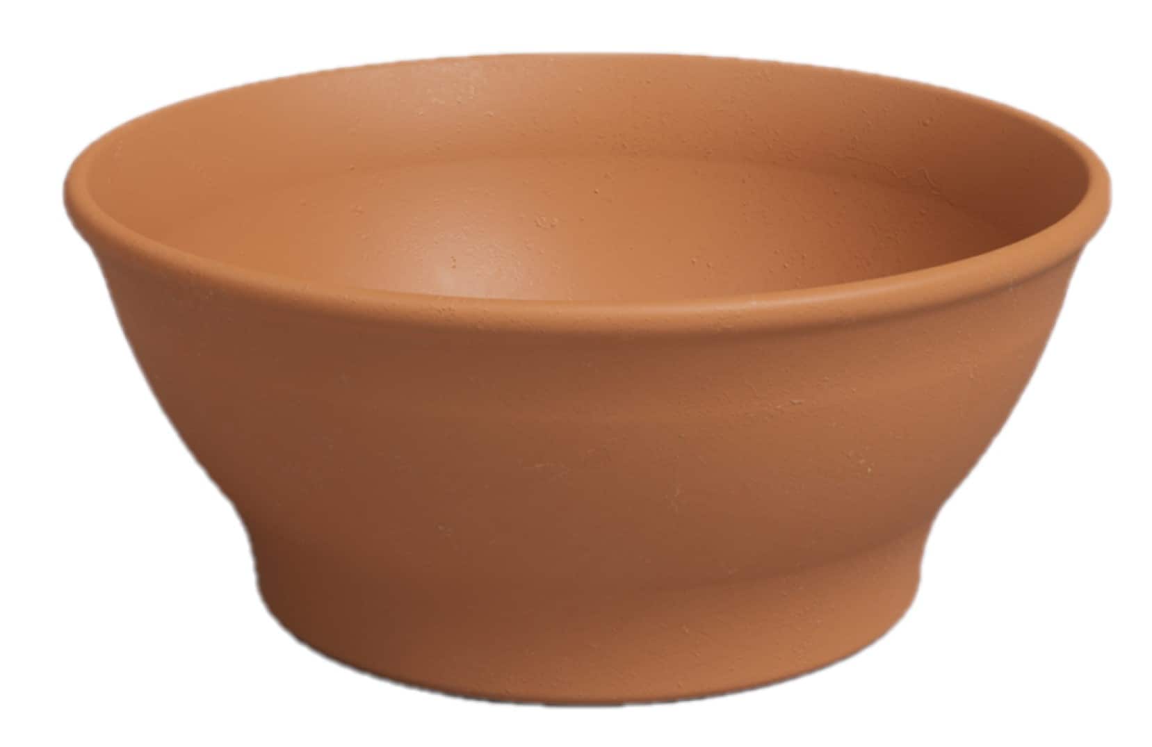Artevasi Round 13-in W x 13-in L Orange Terracotta Indoor/Outdoor Low bowl planter