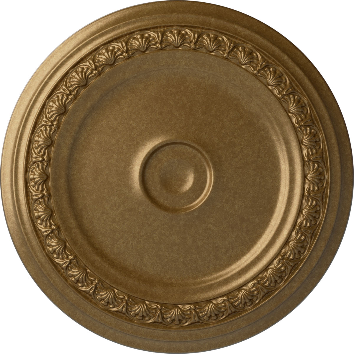 Ekena Millwork CM31CAPAS Carlsbad 31.125-in W x 31.125-in L Painted Pale Gold Polyurethane Whole Ceiling Medallion