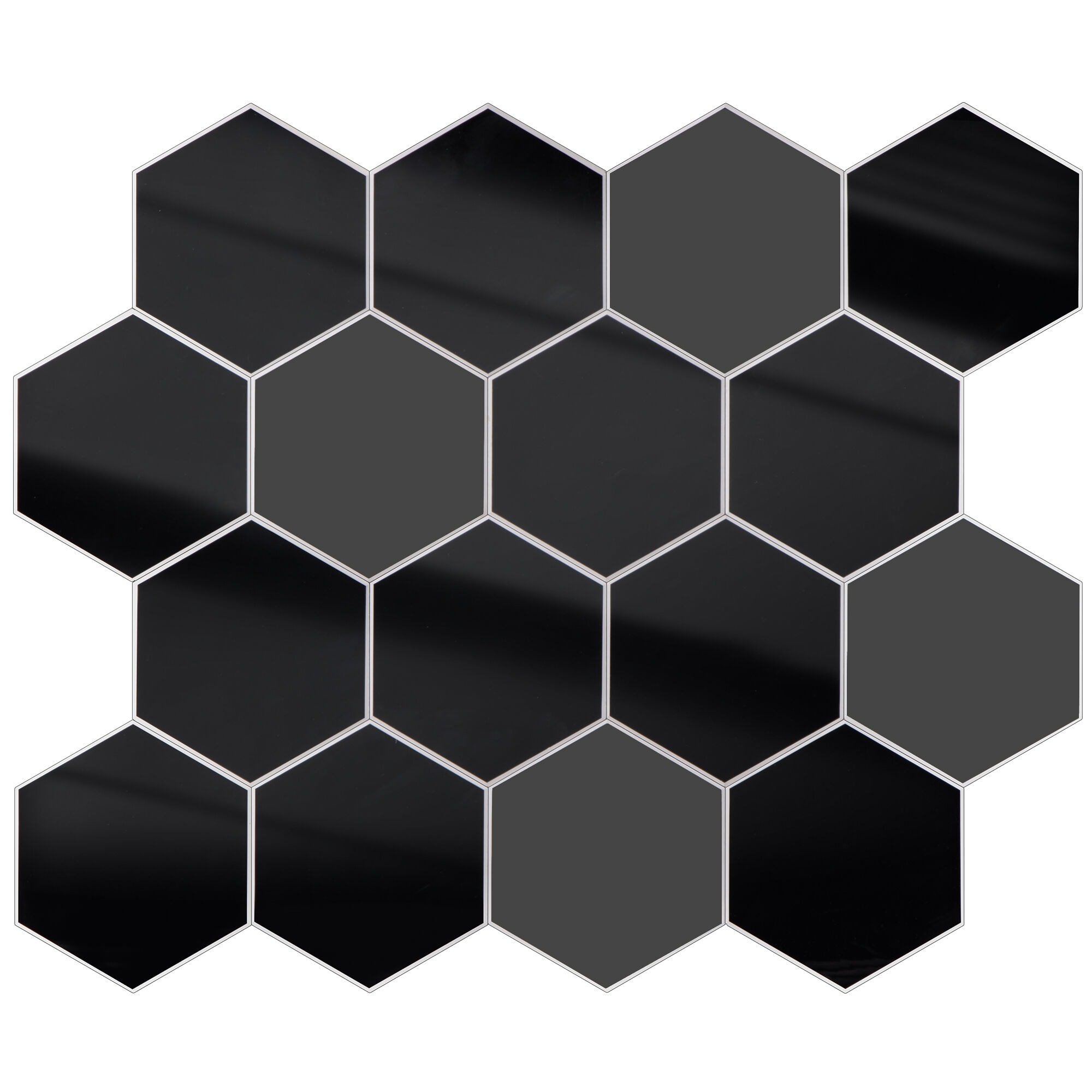 LuxySplash Drita Black Glossy and Matte 13-in x 13-in Glossy Composite ...