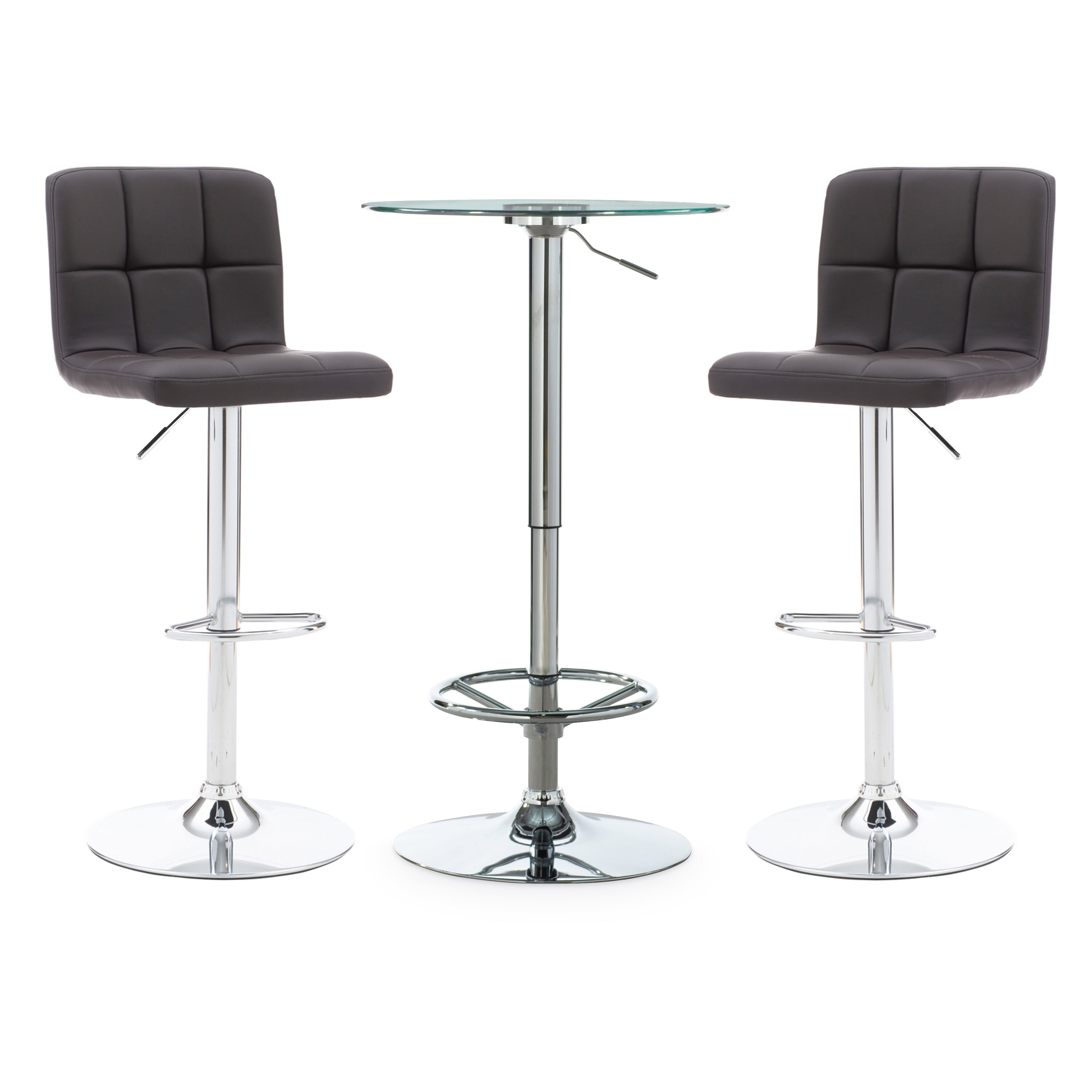 Linon PWLSS480 Brown Contemporary/Modern Dining Room Set with Round Table ( Seats 2 )