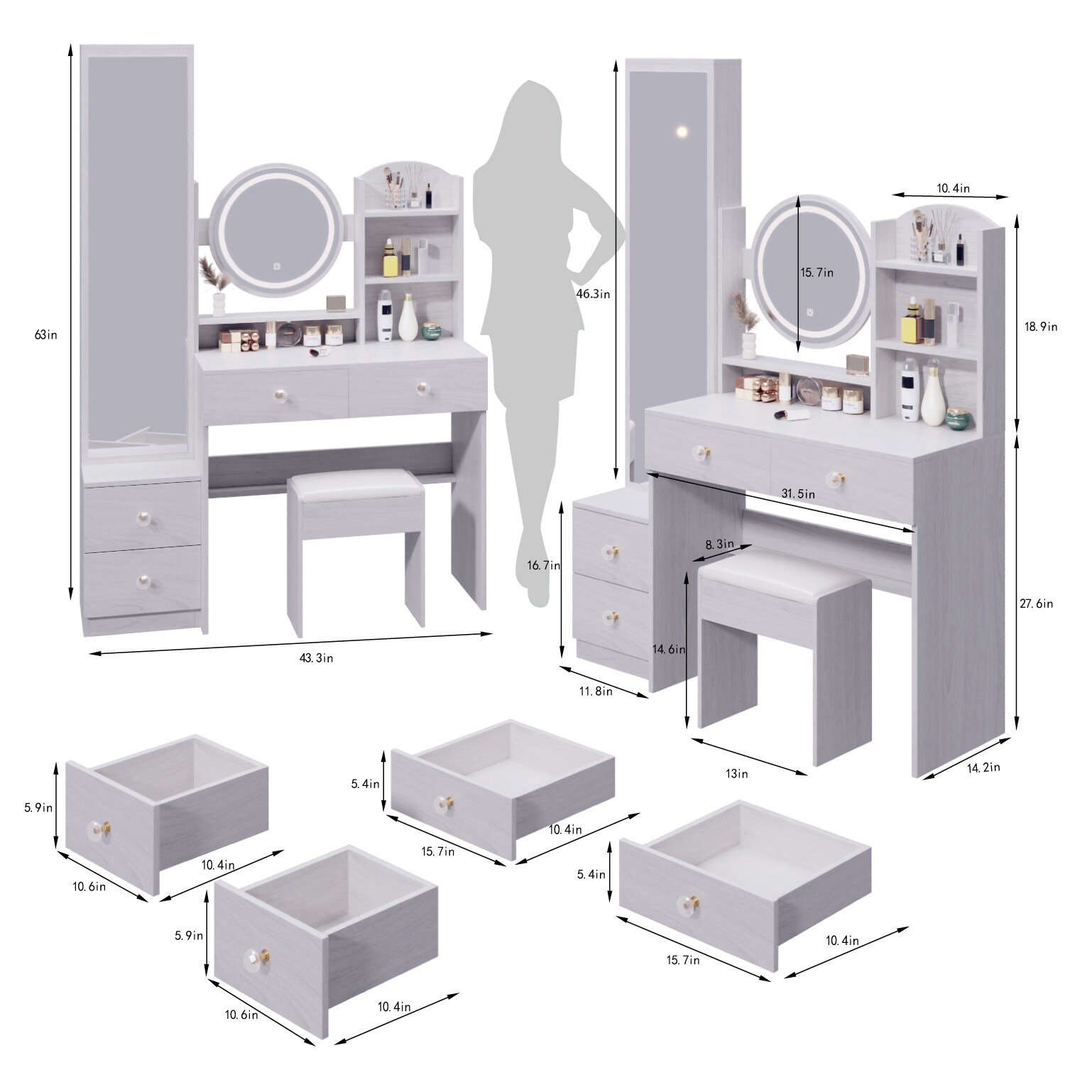 ToolCat PLP1-17-BHH Bedroom-Vanities - View #2