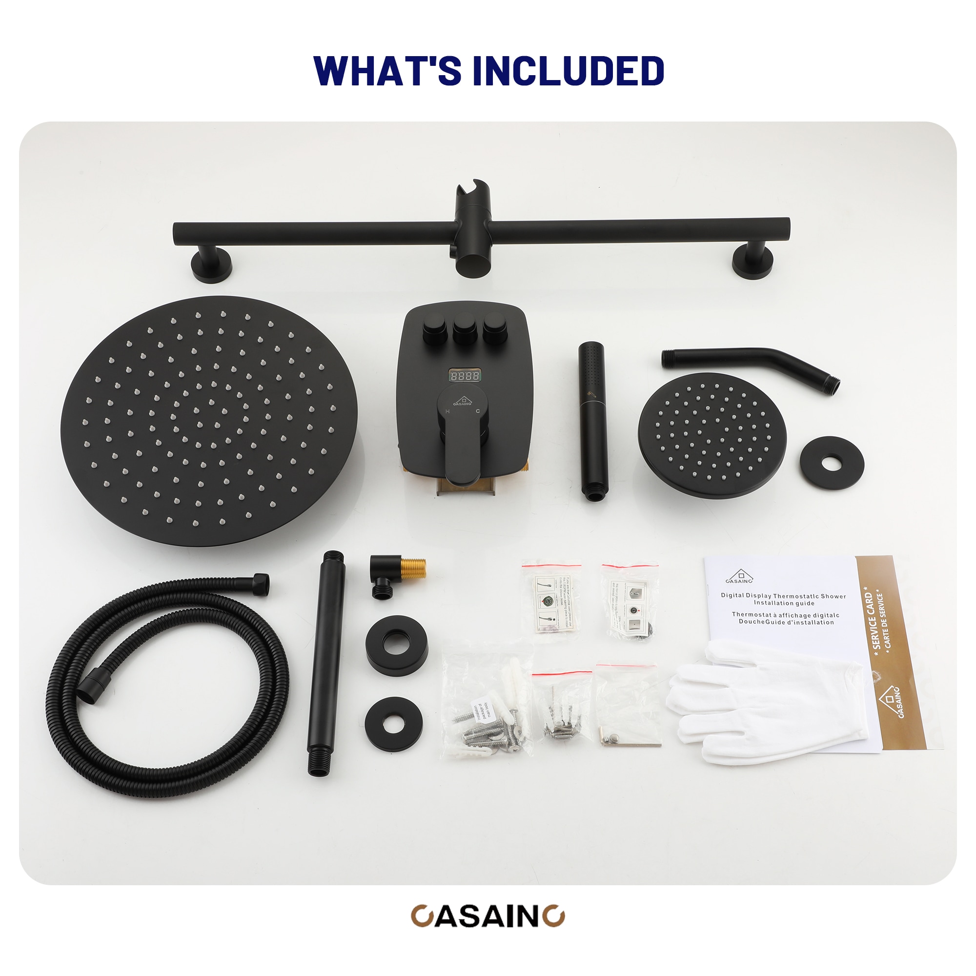 CASAINC BR01008SX12MB Showerhead-Bar-Panels - View #8