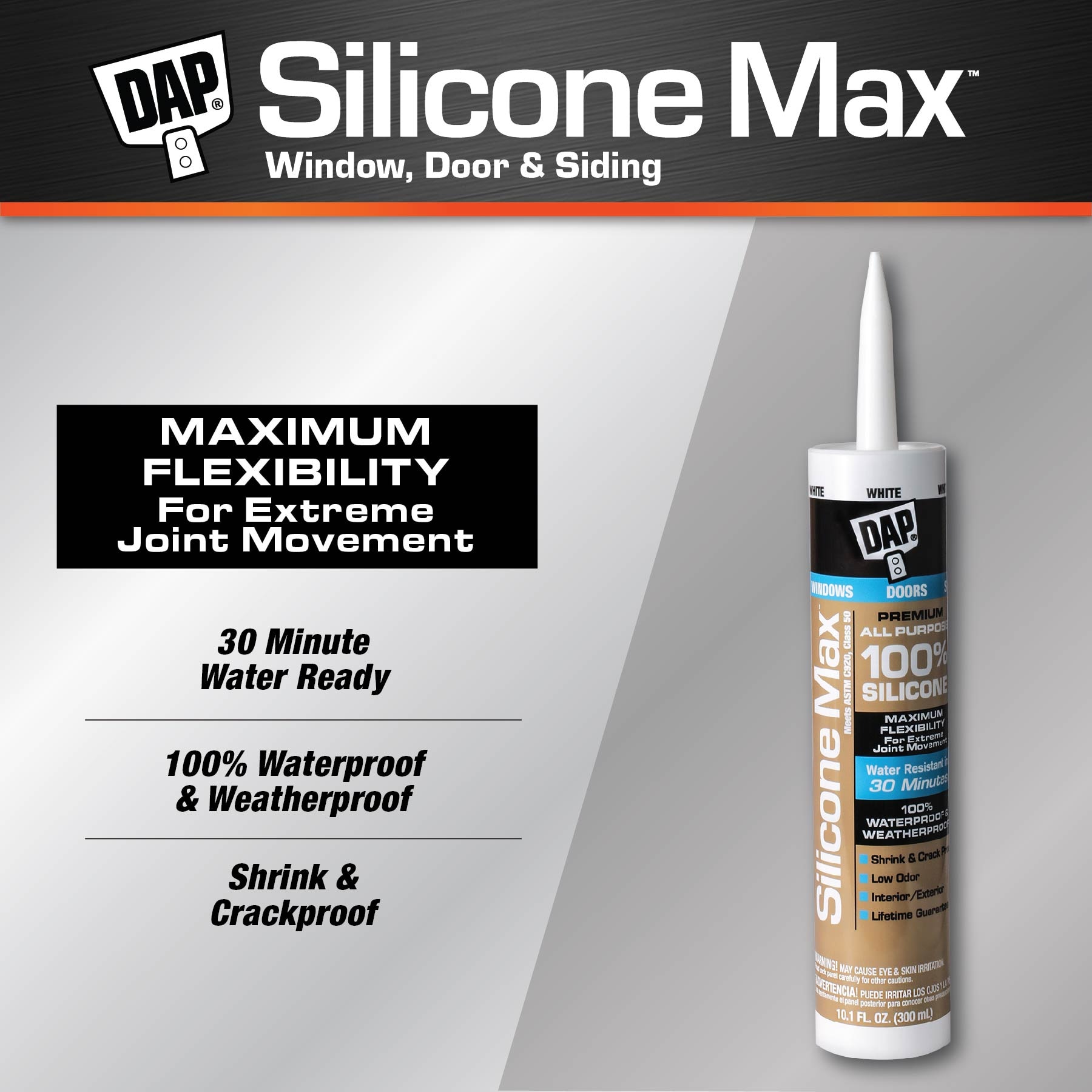 DAP Silicone Max 12-Pack 10.1-oz Window And Door White Silicone Caulk ...