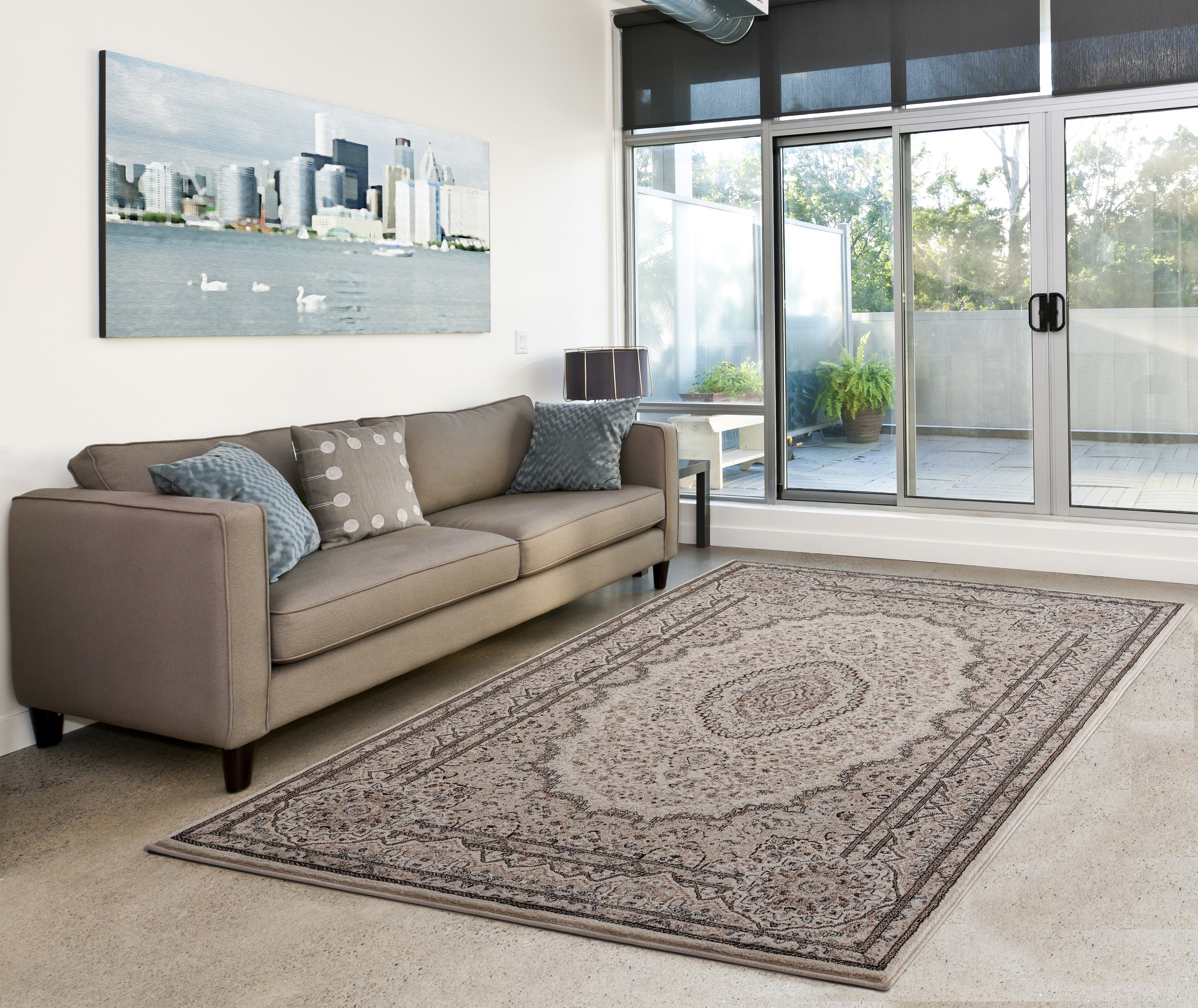 MDA Rugs TA03710 Tabriz 8 x 10 (ft) Polypropylene Brown/Cream Rectangular Indoor Medallion Area rug