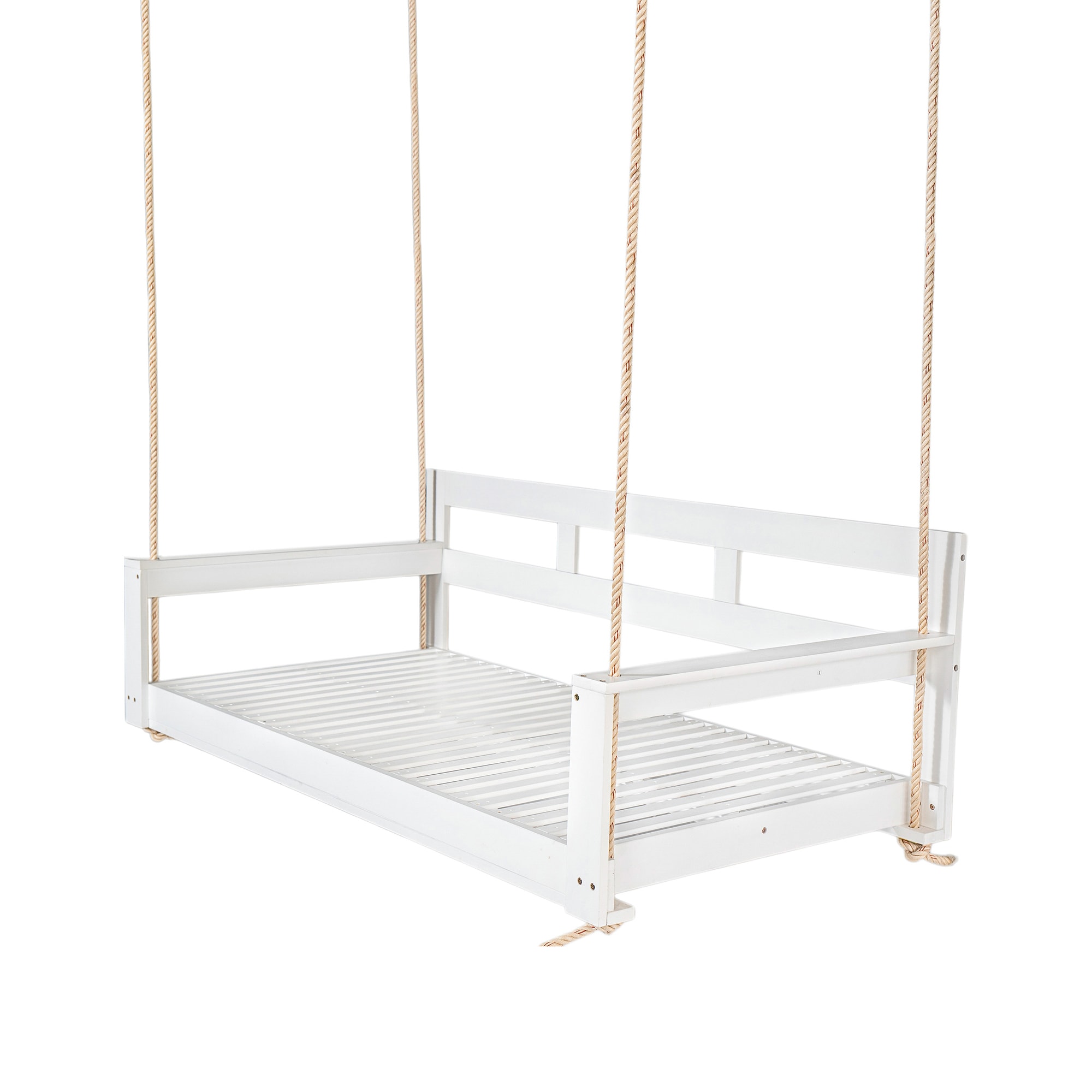 SINOFURN SYA020387GY 2 -person White Wood Outdoor Swing bed
