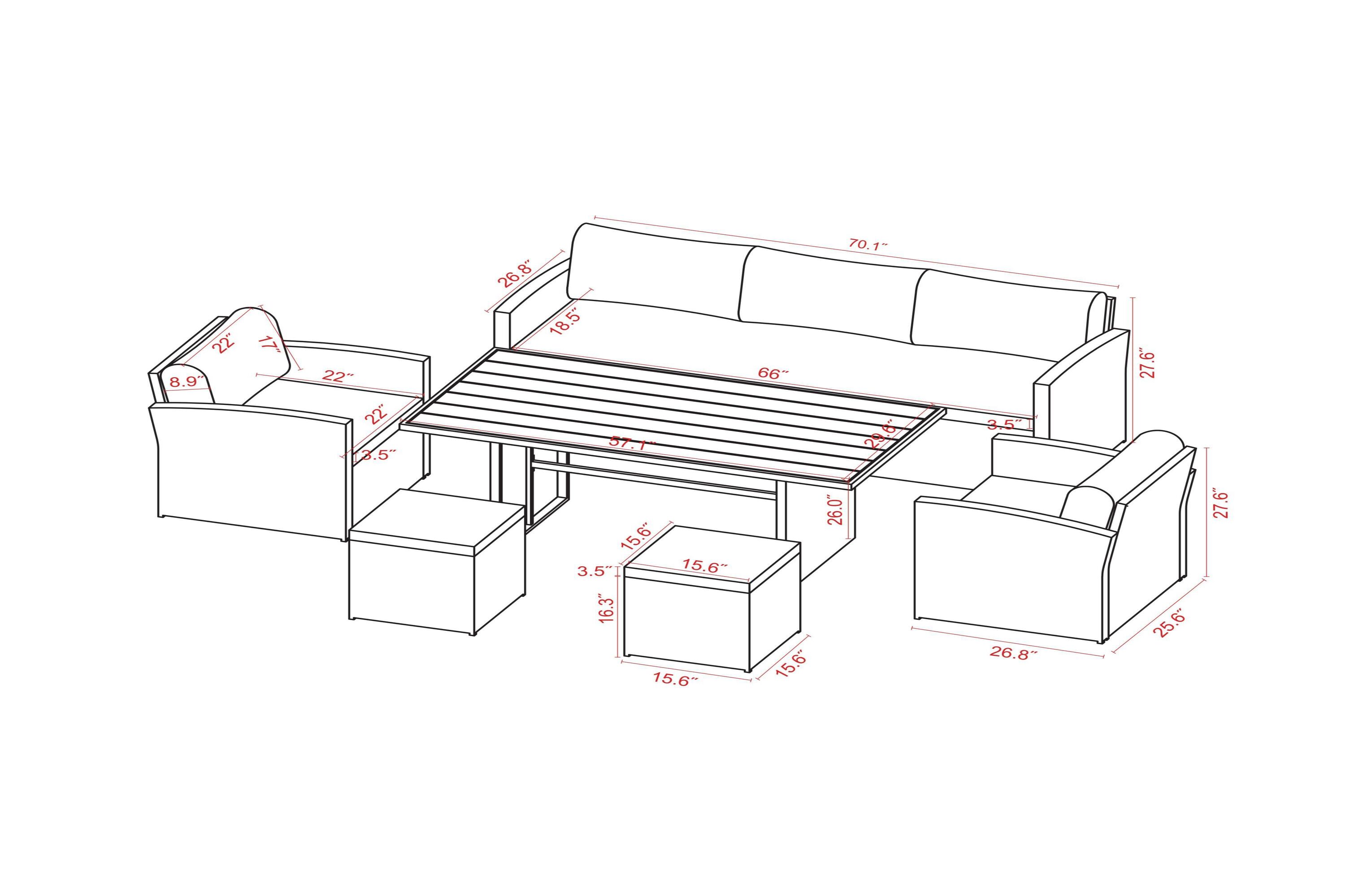Flynama YC-V-W376-S00005 Patio-Conversation-Sets - View #11