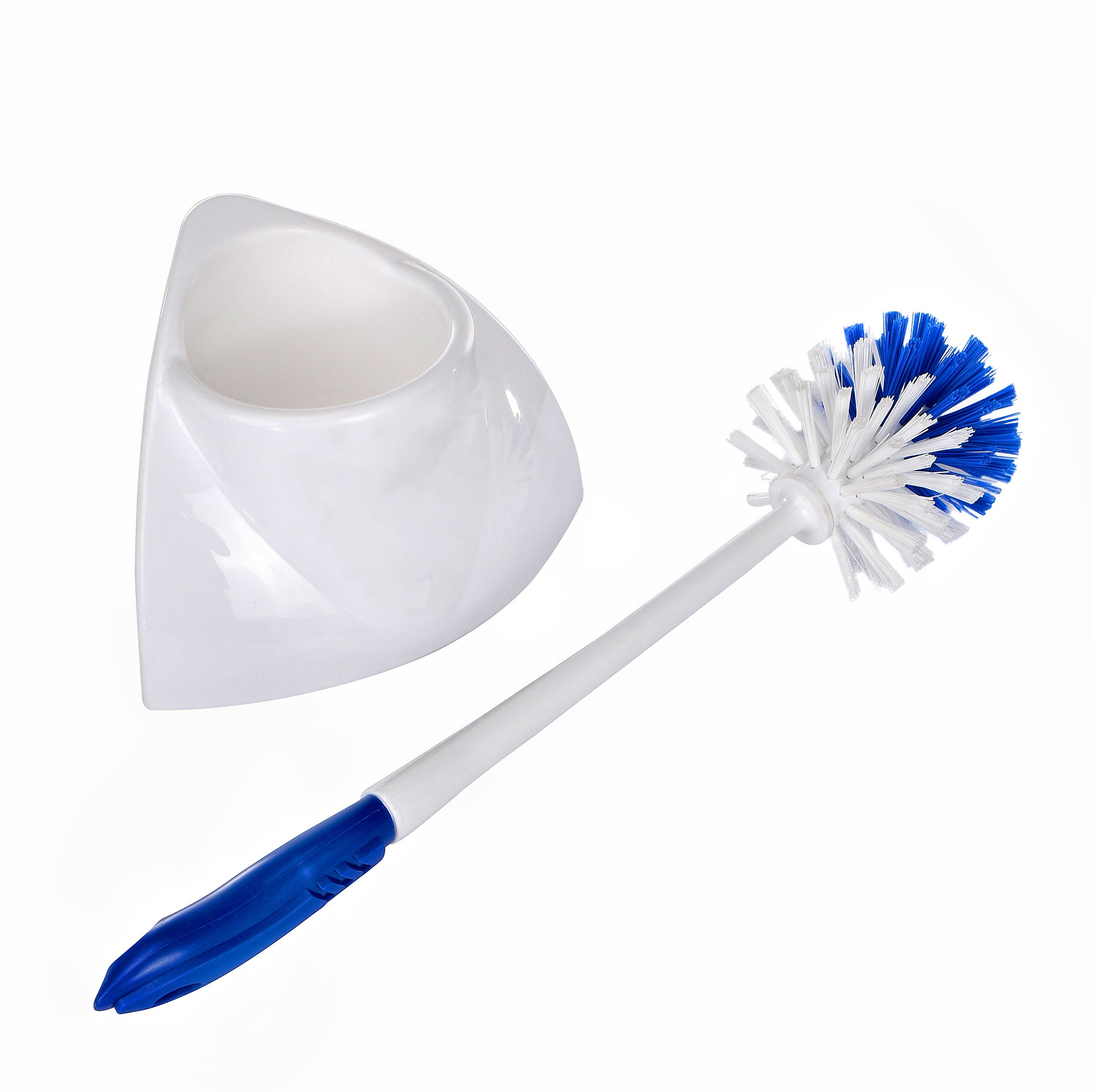 Alpine Industries 16 in Plastic Toilet Bowl Brush and Holder White