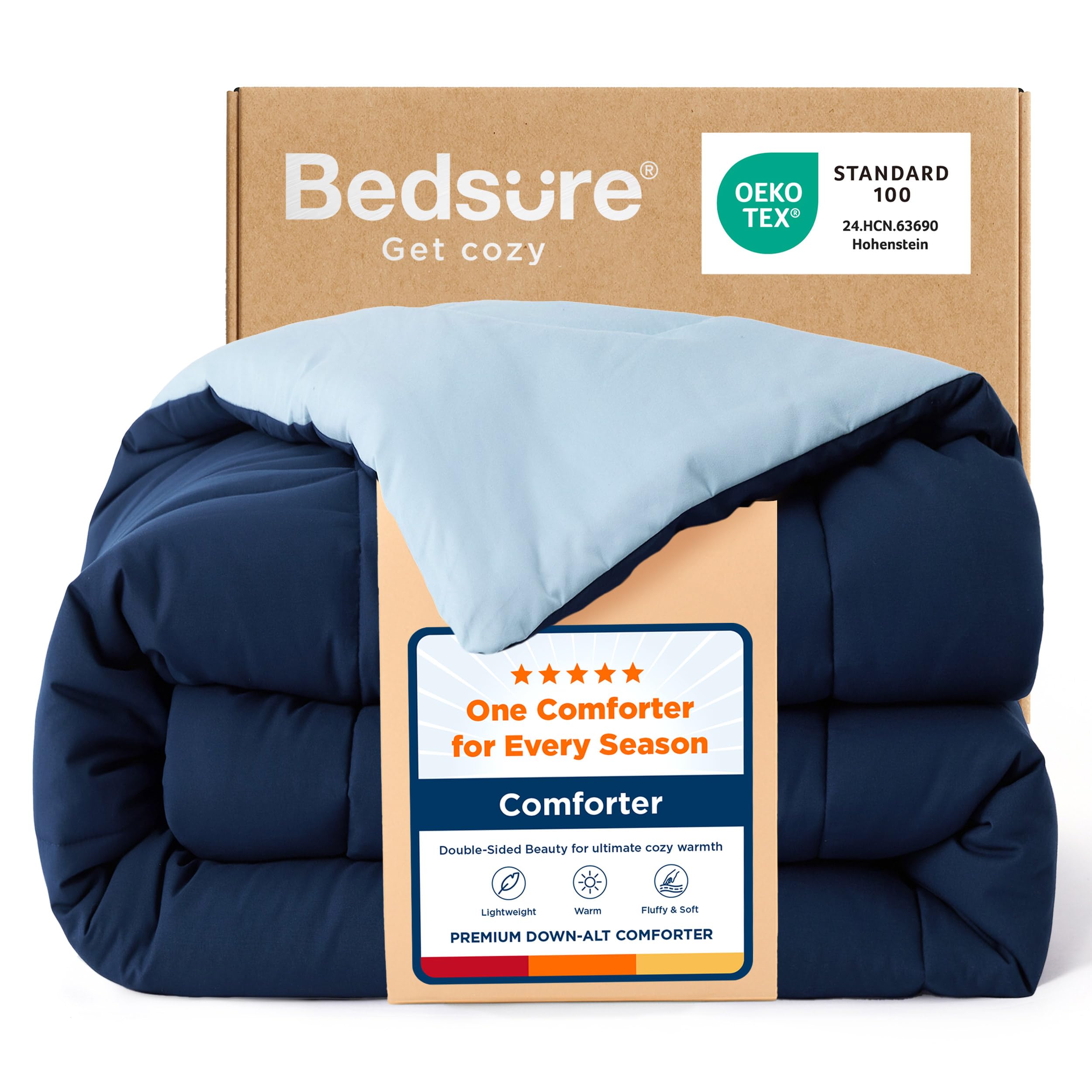 Bedsure 82x86 Full 1-Piece Multi Basic Comforter