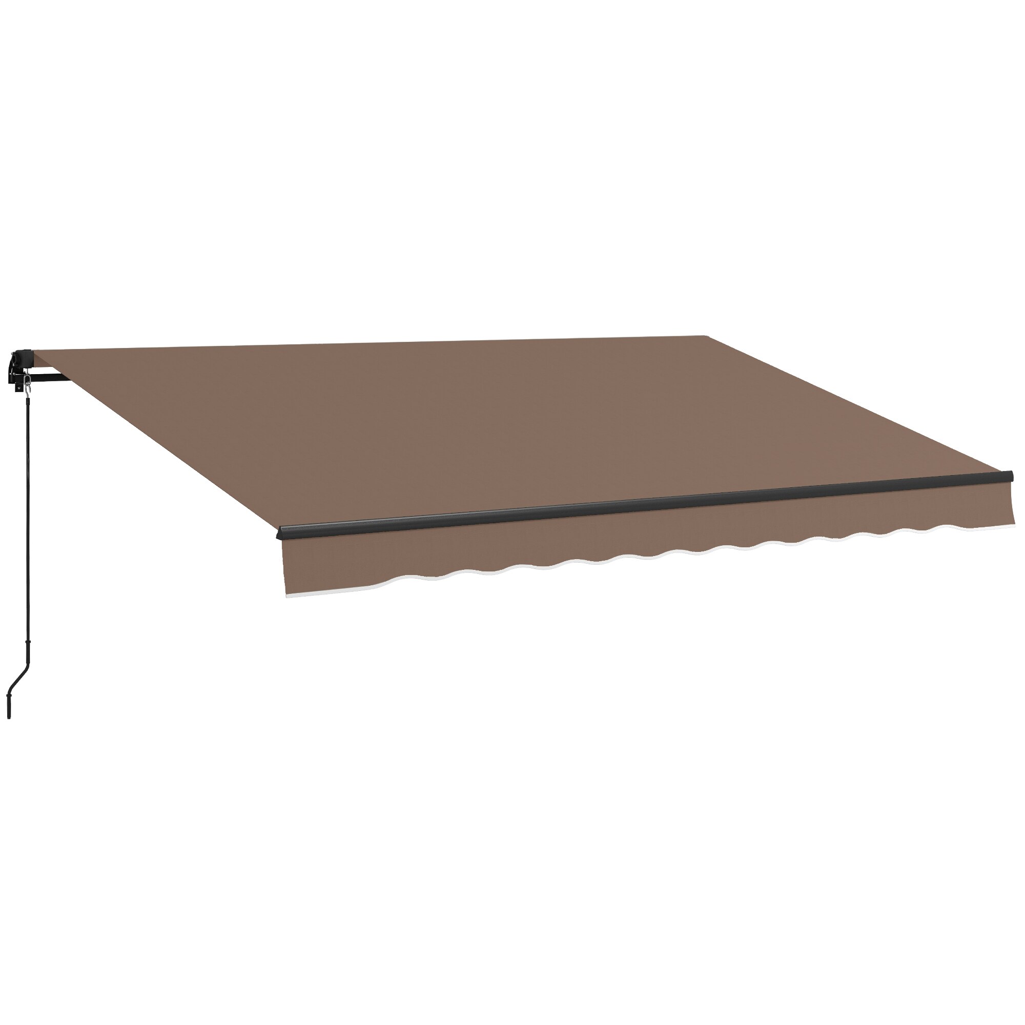 Outsunny 840-264V07CF ¬†13' x 10' Retractable Awning Sunshade Shelter with Manual Crank Handle Coffee